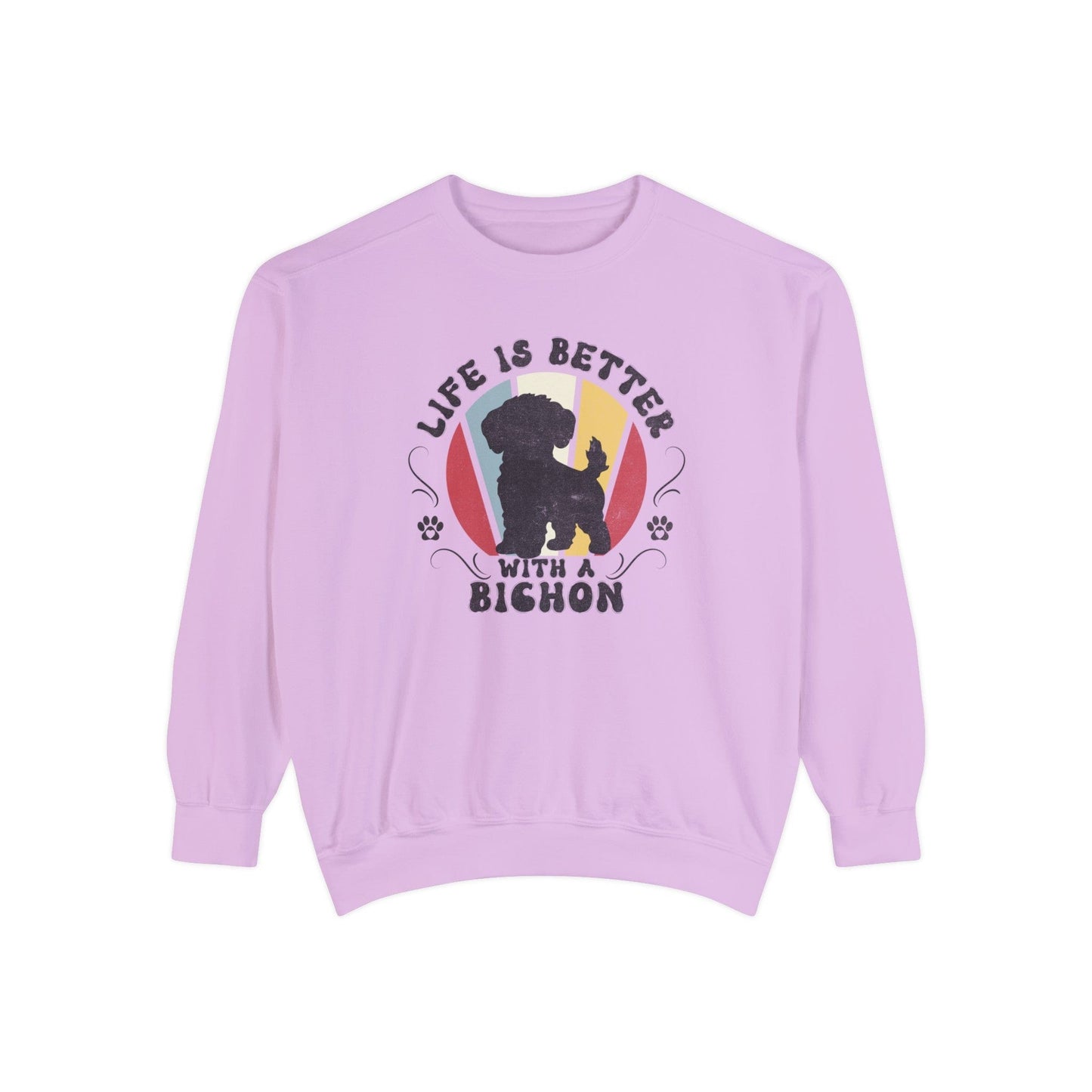 Life is Better With a Bichon - Premium Sweatshirt Sweatshirt Orchid / S