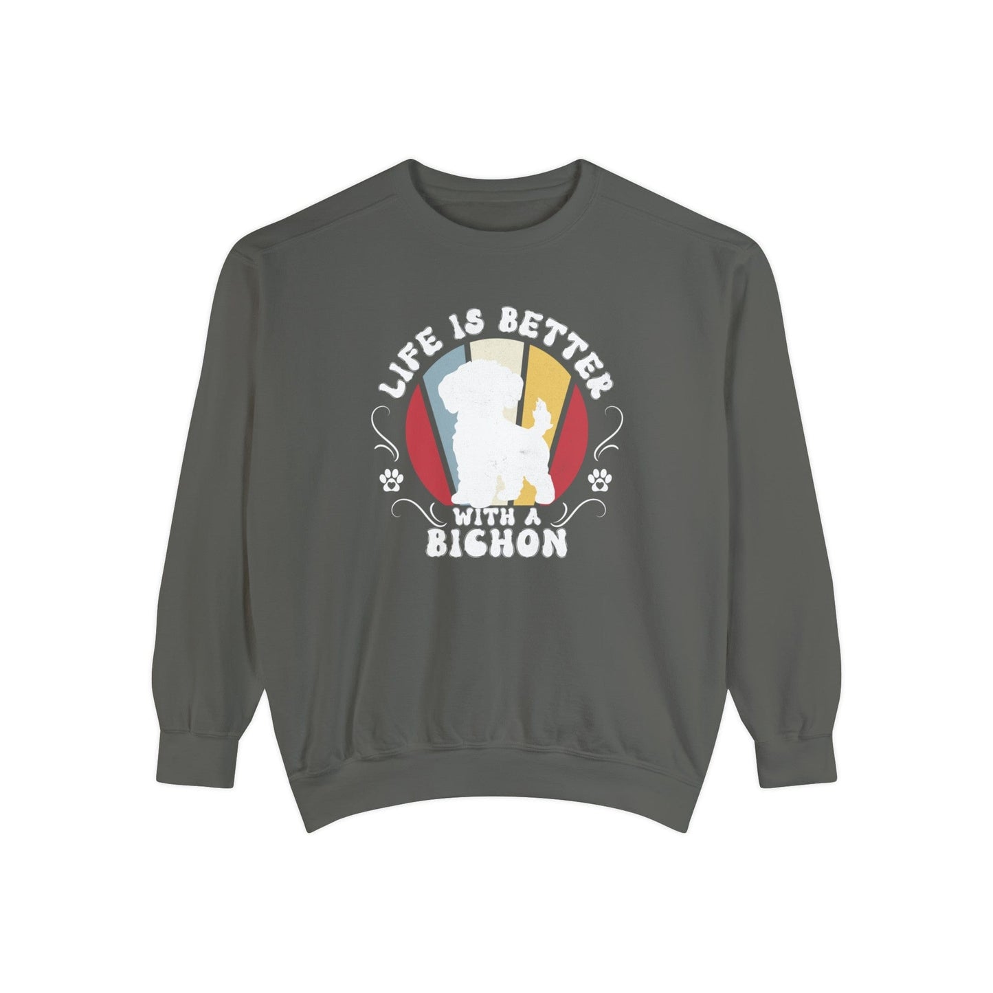 Life is Better With a Bichon - Premium Sweatshirt Sweatshirt Pepper / S