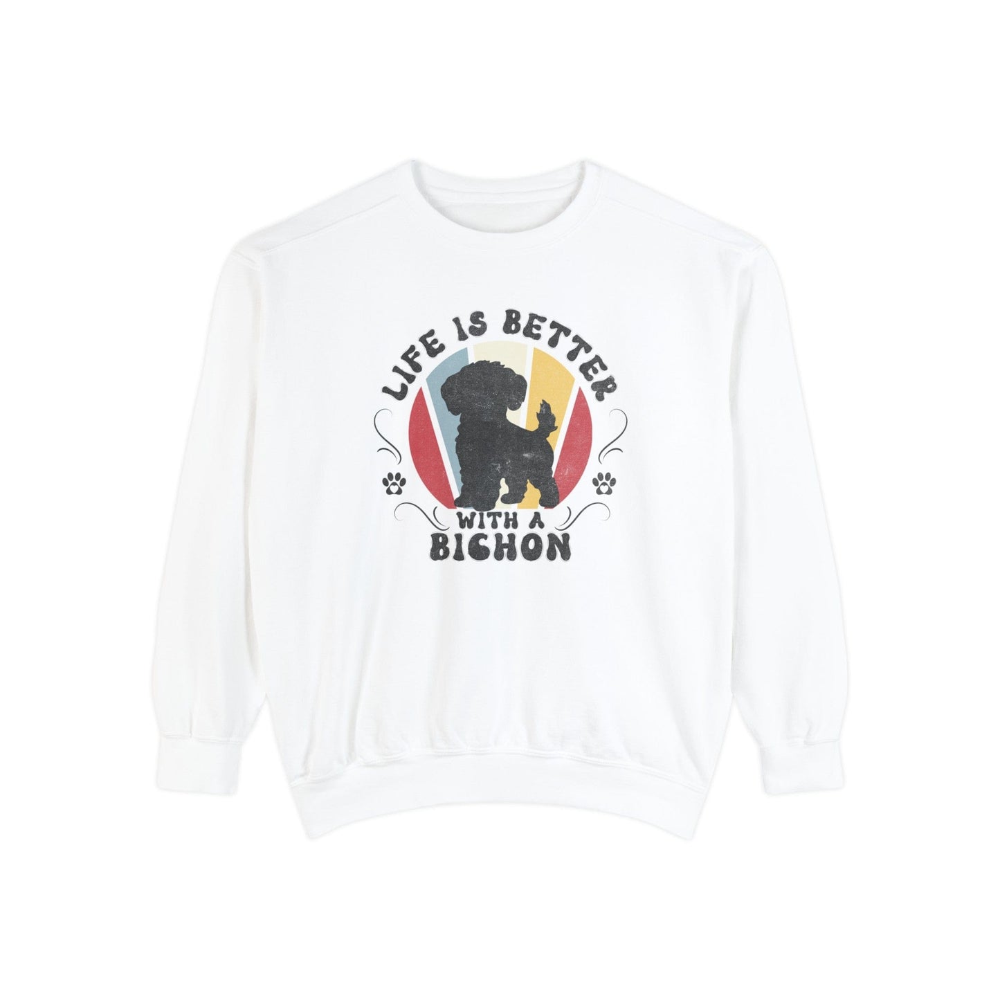Life is Better With a Bichon - Premium Sweatshirt Sweatshirt White / S