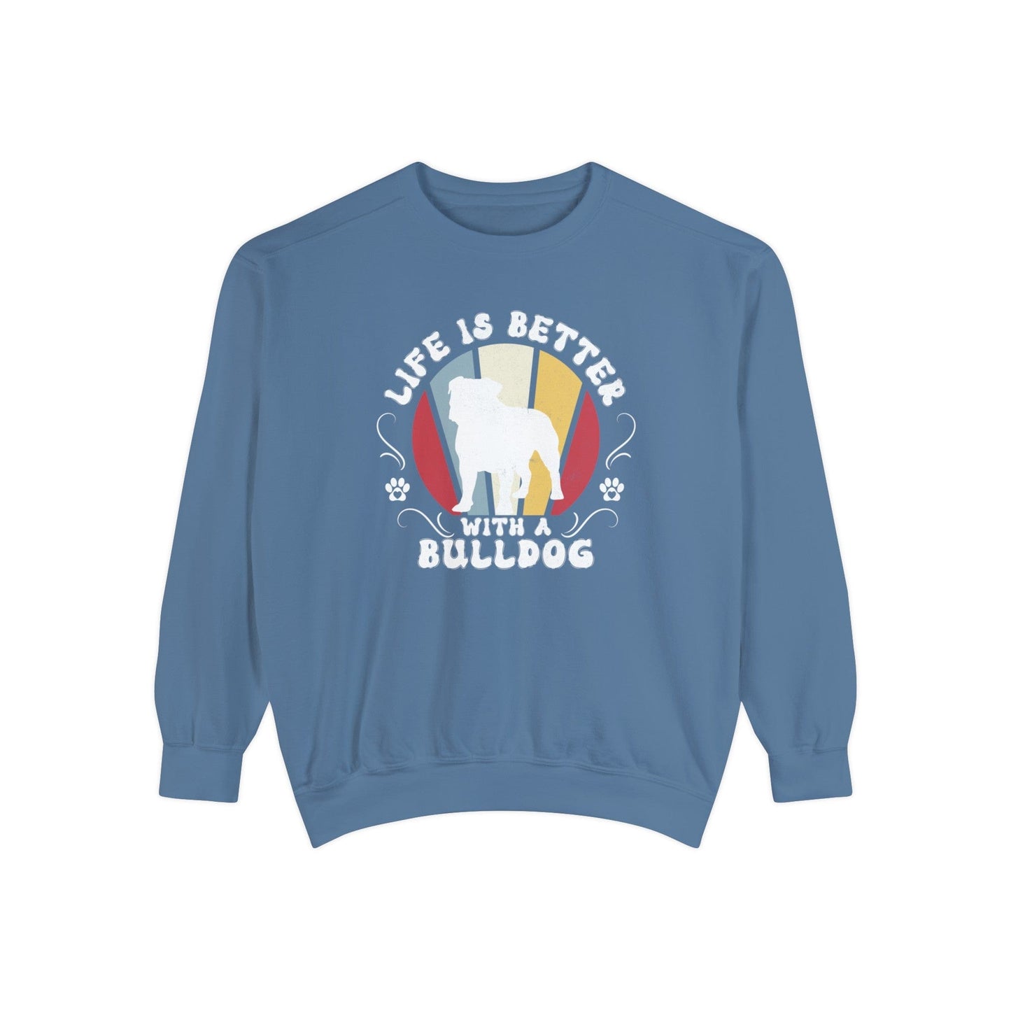 Life is Better With a Bulldog - Premium Sweatshirt Sweatshirt Blue Jean / S