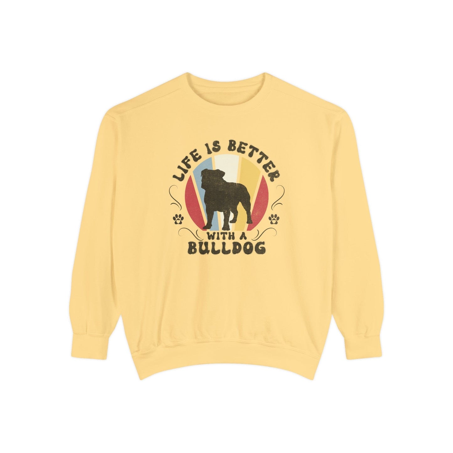 Life is Better With a Bulldog - Premium Sweatshirt Sweatshirt Butter / S