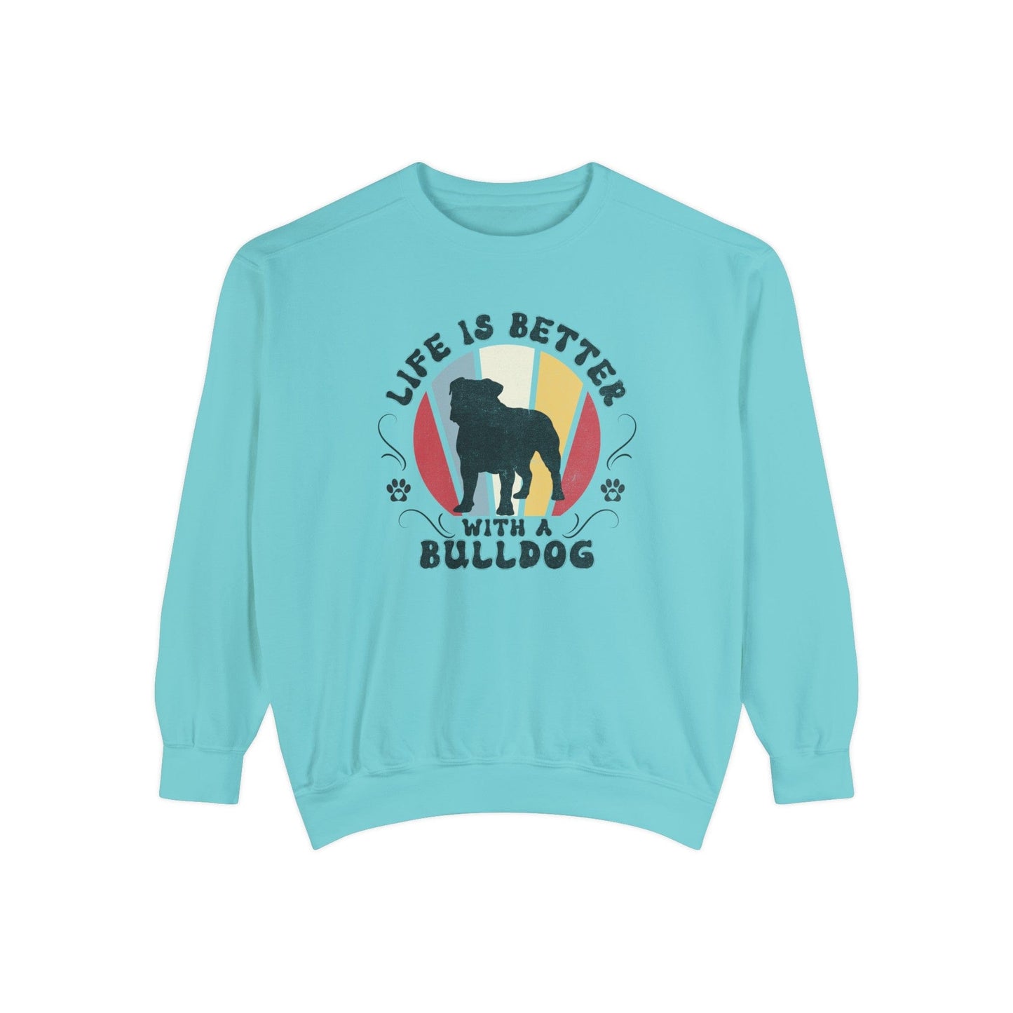 Life is Better With a Bulldog - Premium Sweatshirt Sweatshirt Chalky Mint / S