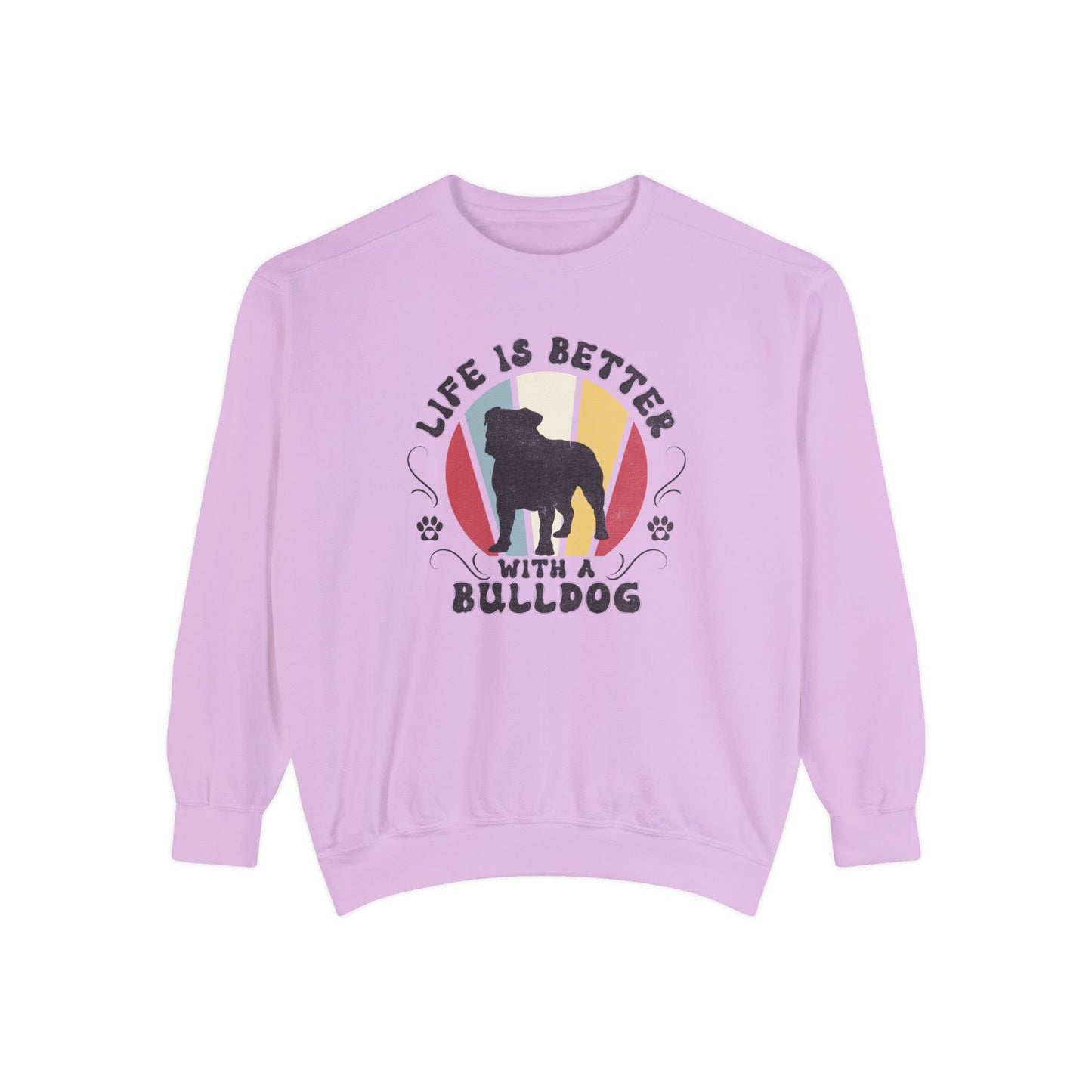 Life is Better With a Bulldog - Premium Sweatshirt Sweatshirt Orchid / S