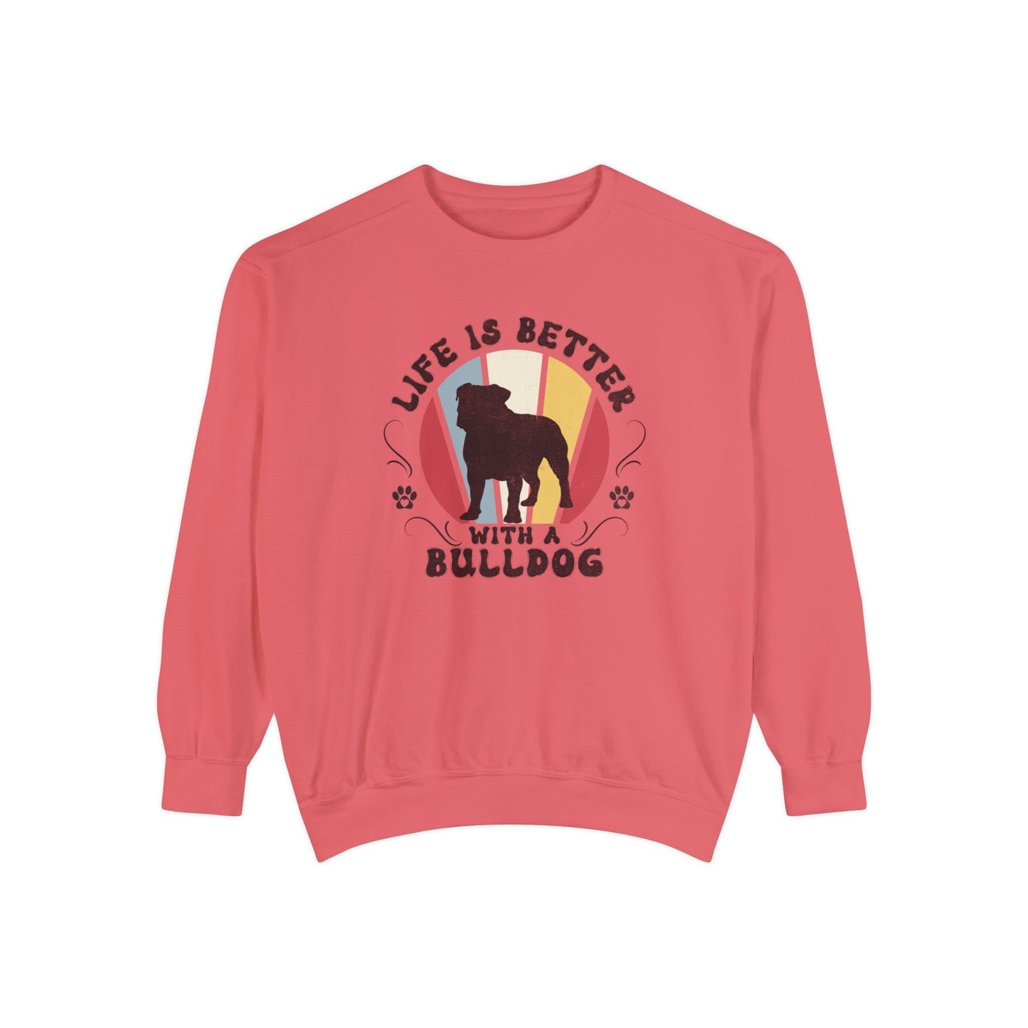 Life is Better With a Bulldog - Premium Sweatshirt Sweatshirt Watermelon / S