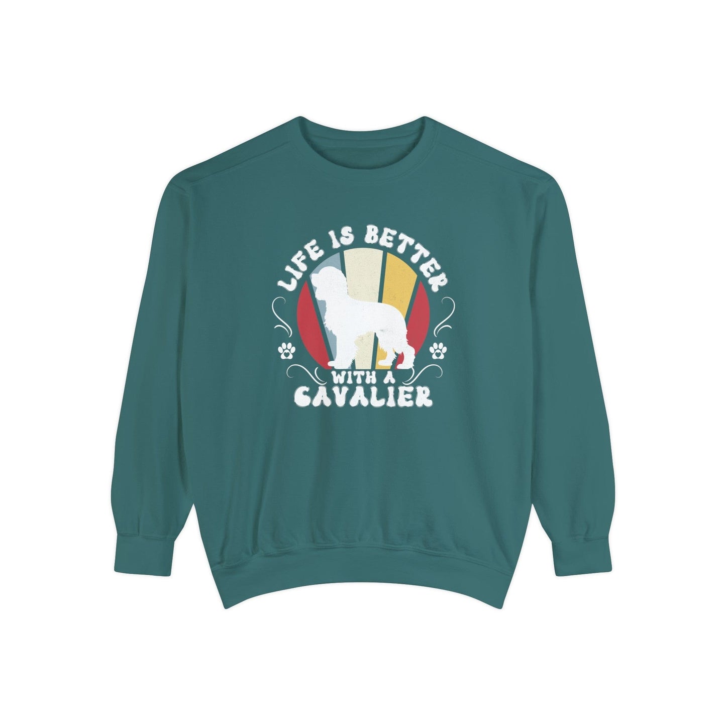 Life is Better With a Cavalier - Premium Sweatshirt Sweatshirt Blue Spruce / S