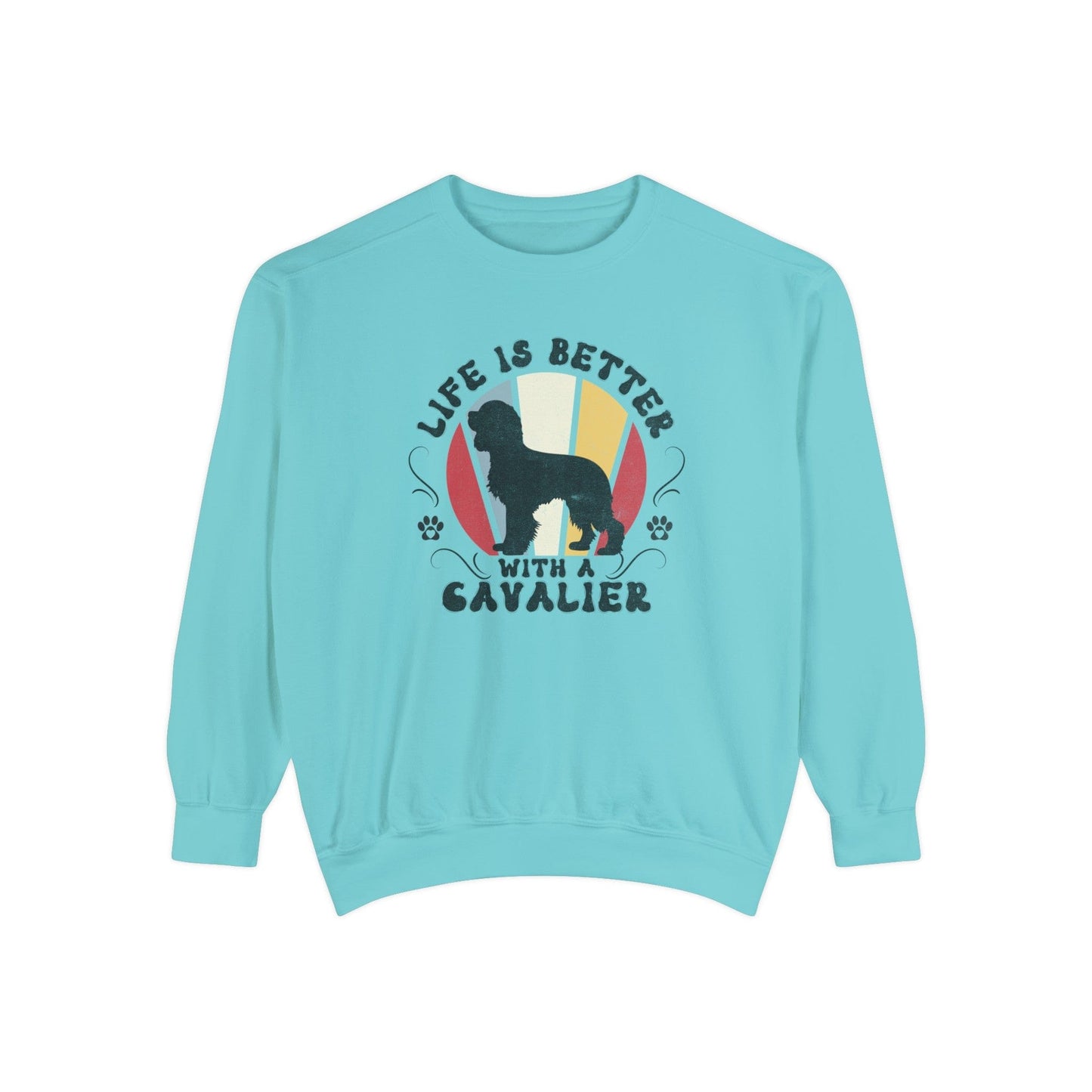 Life is Better With a Cavalier - Premium Sweatshirt Sweatshirt Chalky Mint / S