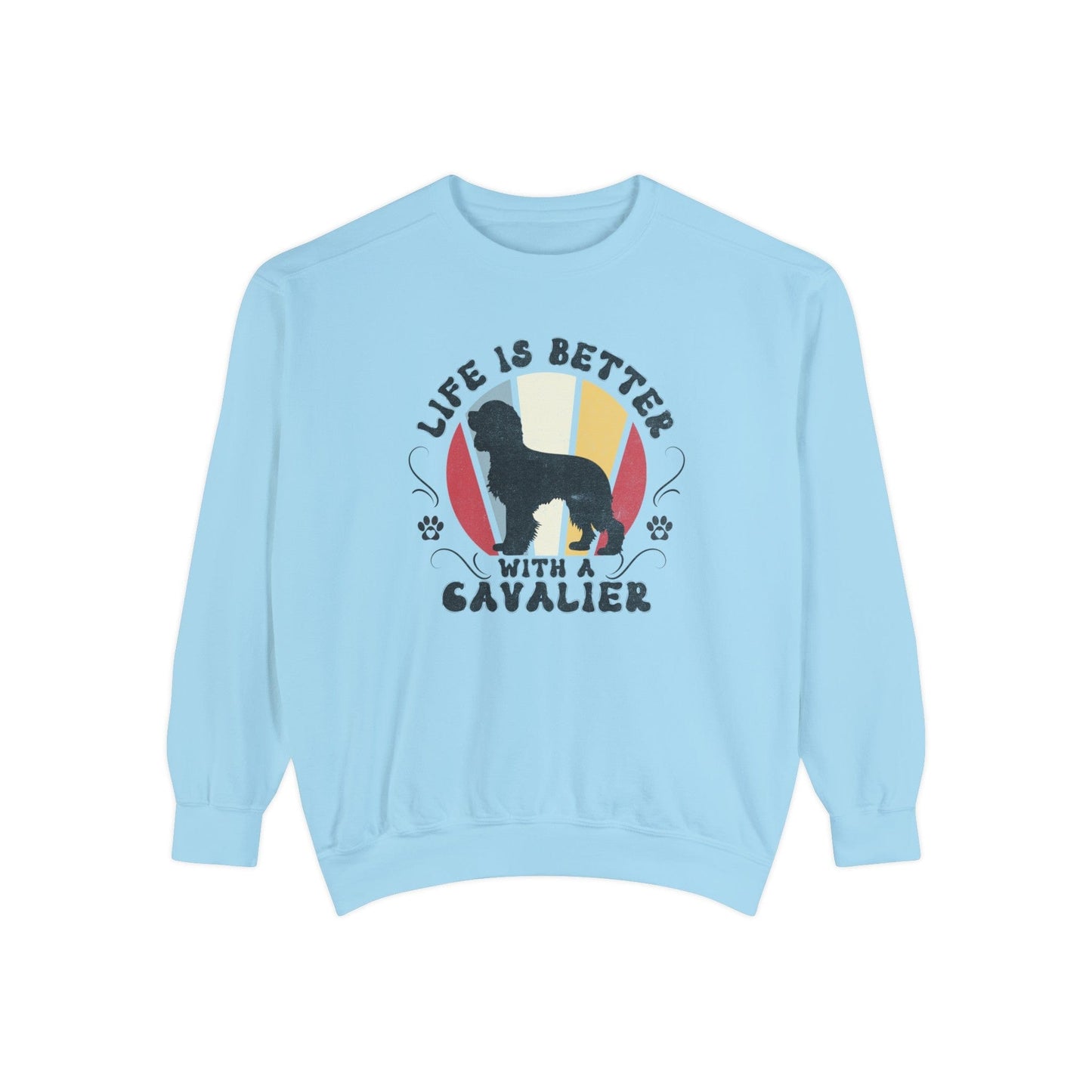 Life is Better With a Cavalier - Premium Sweatshirt Sweatshirt Chambray / S