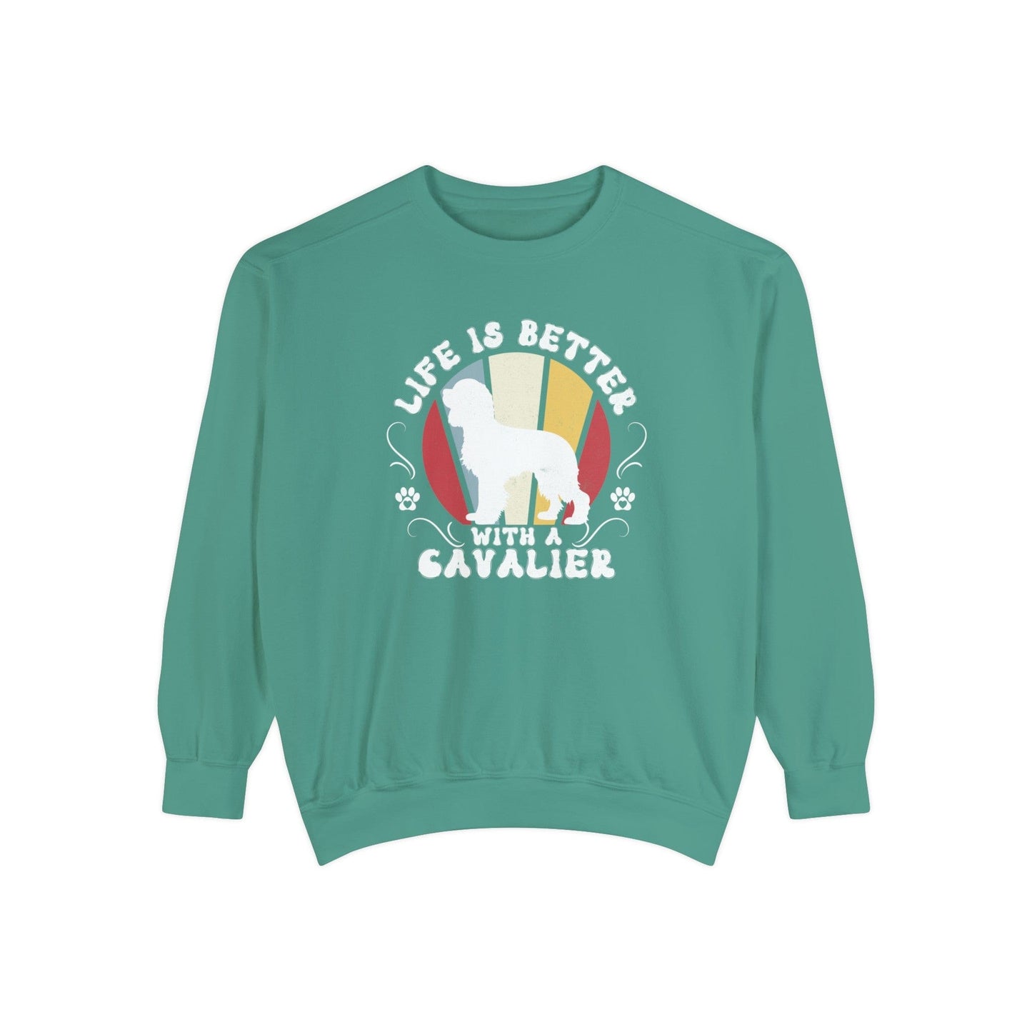 Life is Better With a Cavalier - Premium Sweatshirt Sweatshirt Light Green / S