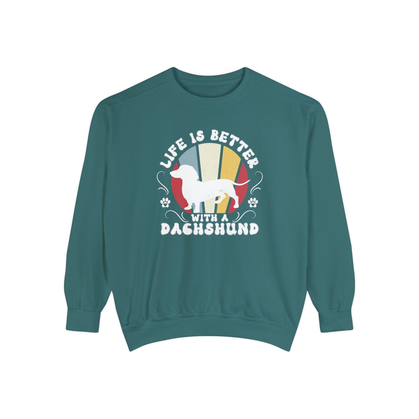 Life is Better With a Dachshund - Premium Sweatshirt Sweatshirt Blue Spruce / S