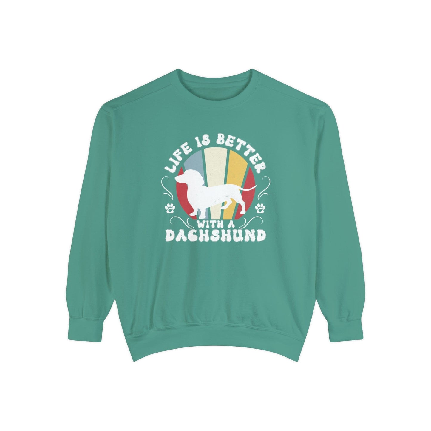 Life is Better With a Dachshund - Premium Sweatshirt Sweatshirt Light Green / S