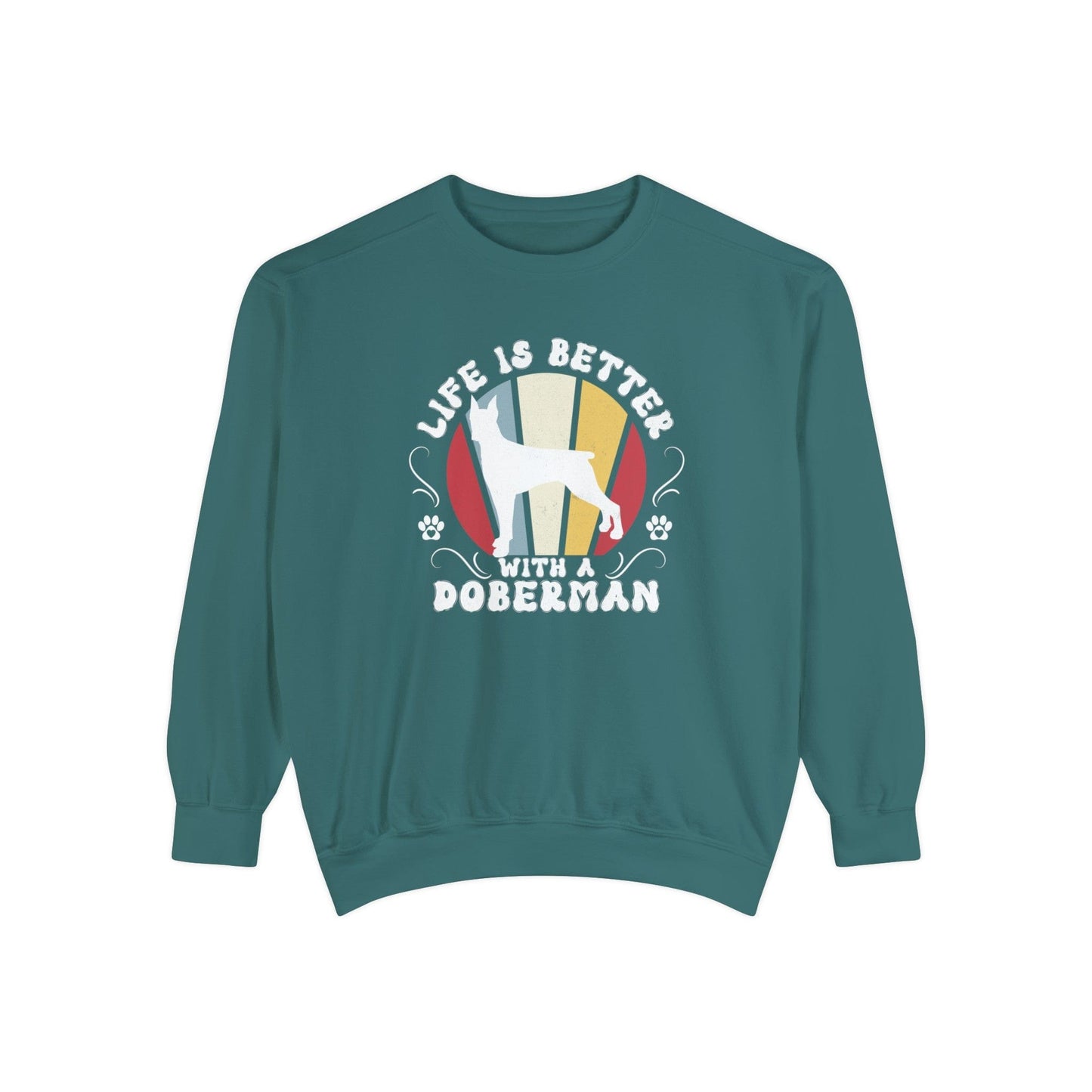 Life is Better With a Doberman - Premium Sweatshirt Sweatshirt Blue Spruce / S