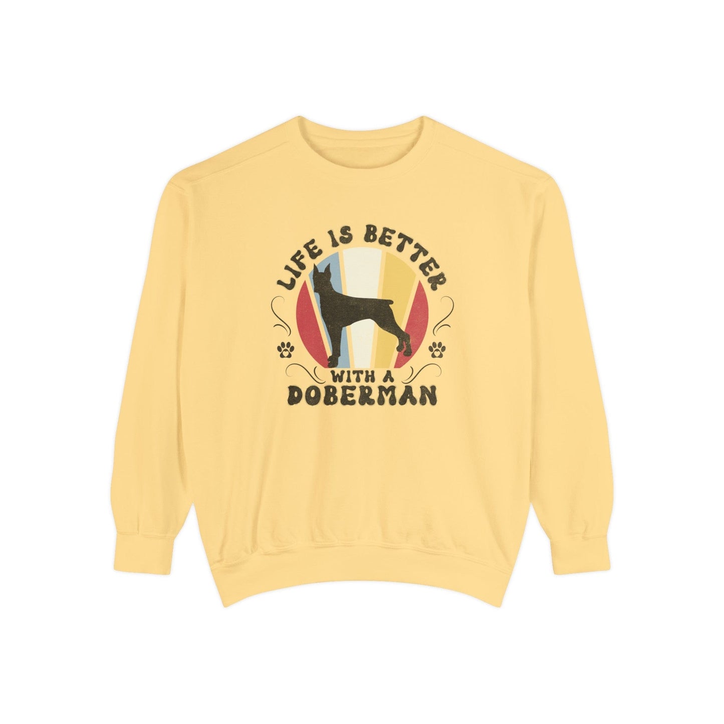 Life is Better With a Doberman - Premium Sweatshirt Sweatshirt Butter / S