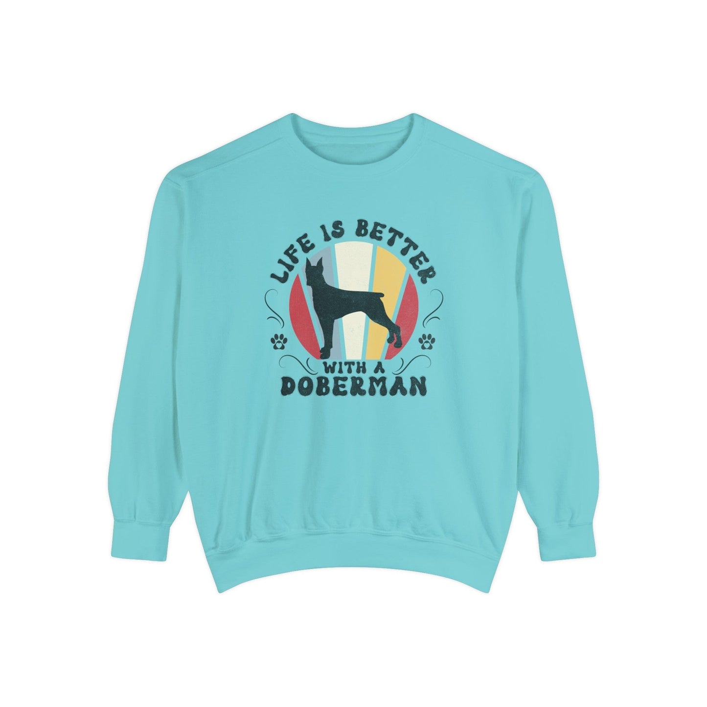 Life is Better With a Doberman - Premium Sweatshirt Sweatshirt Chalky Mint / S