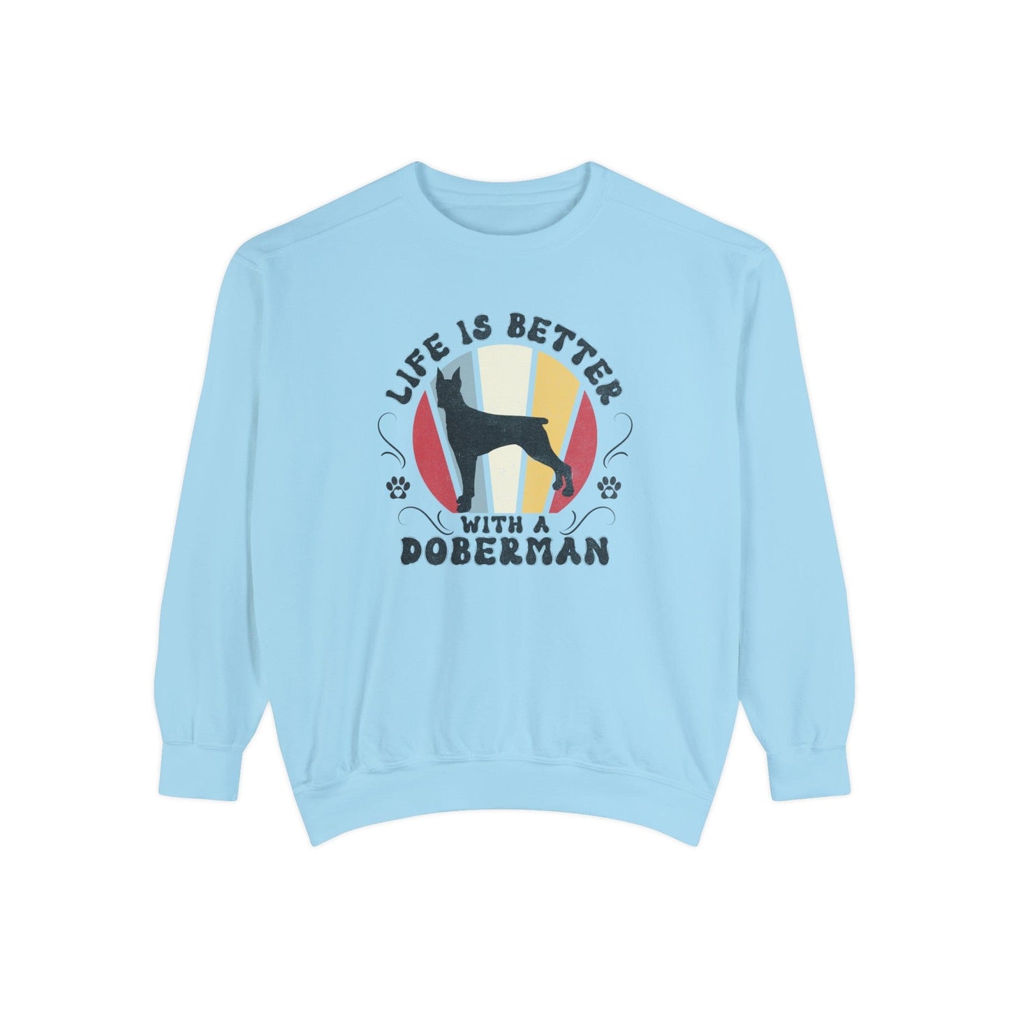 Life is Better With a Doberman - Premium Sweatshirt Sweatshirt Chambray / S