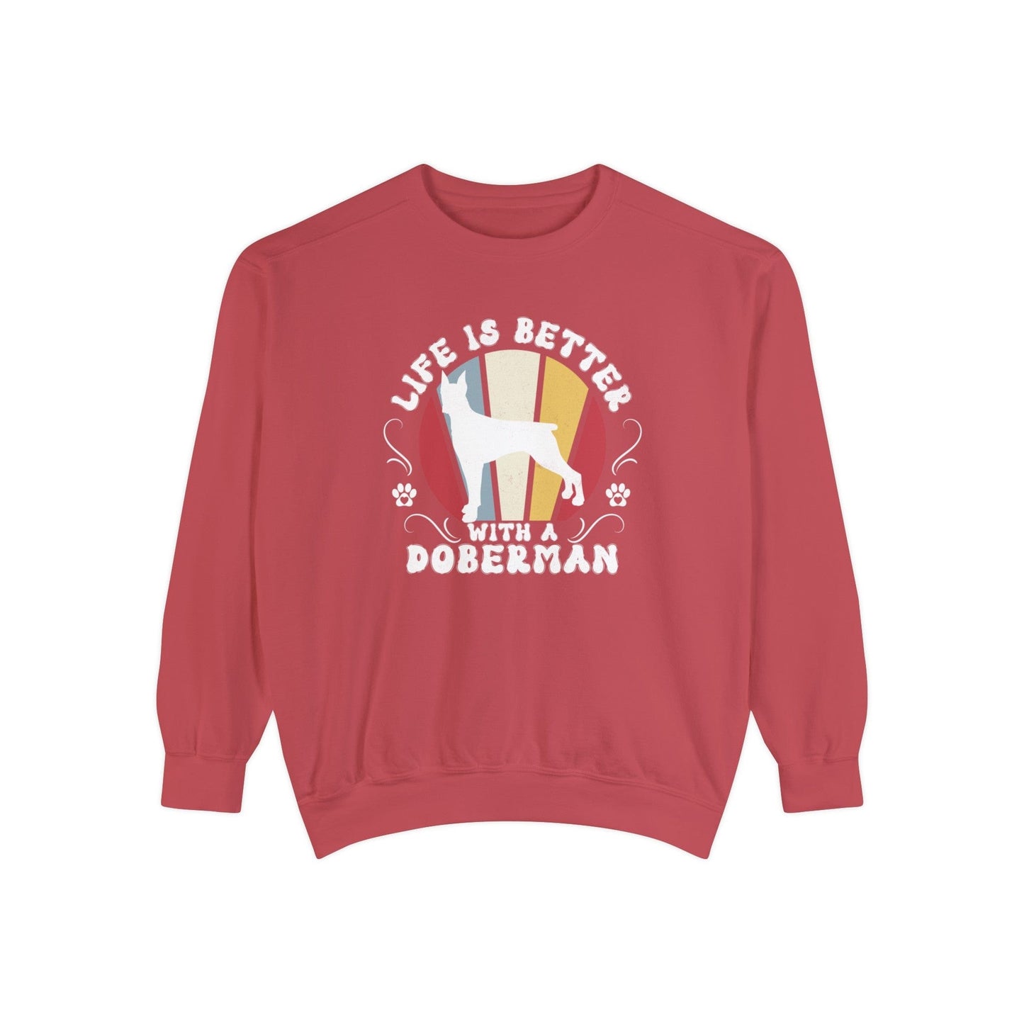 Life is Better With a Doberman - Premium Sweatshirt Sweatshirt Crimson / S