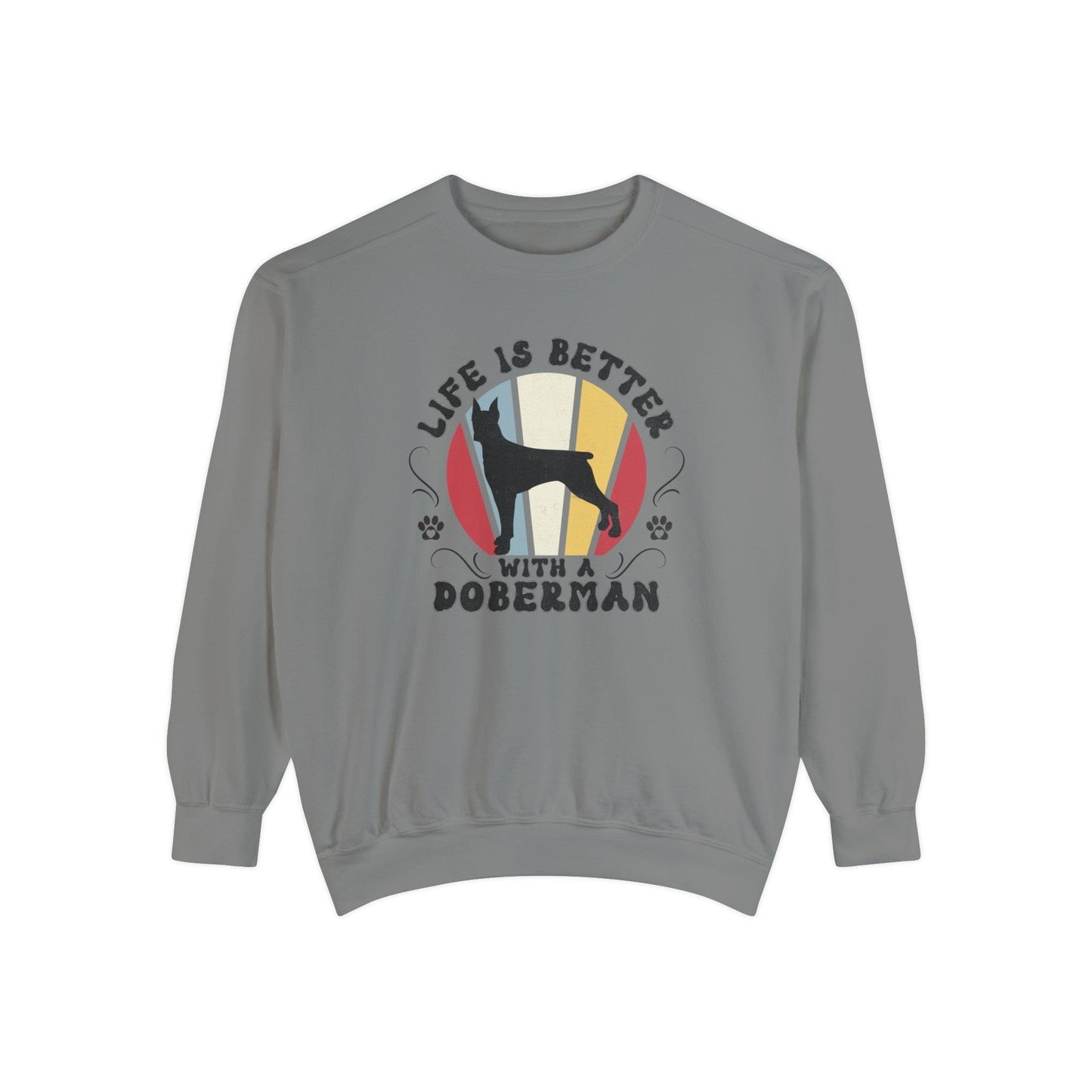Life is Better With a Doberman - Premium Sweatshirt Sweatshirt Grey / S