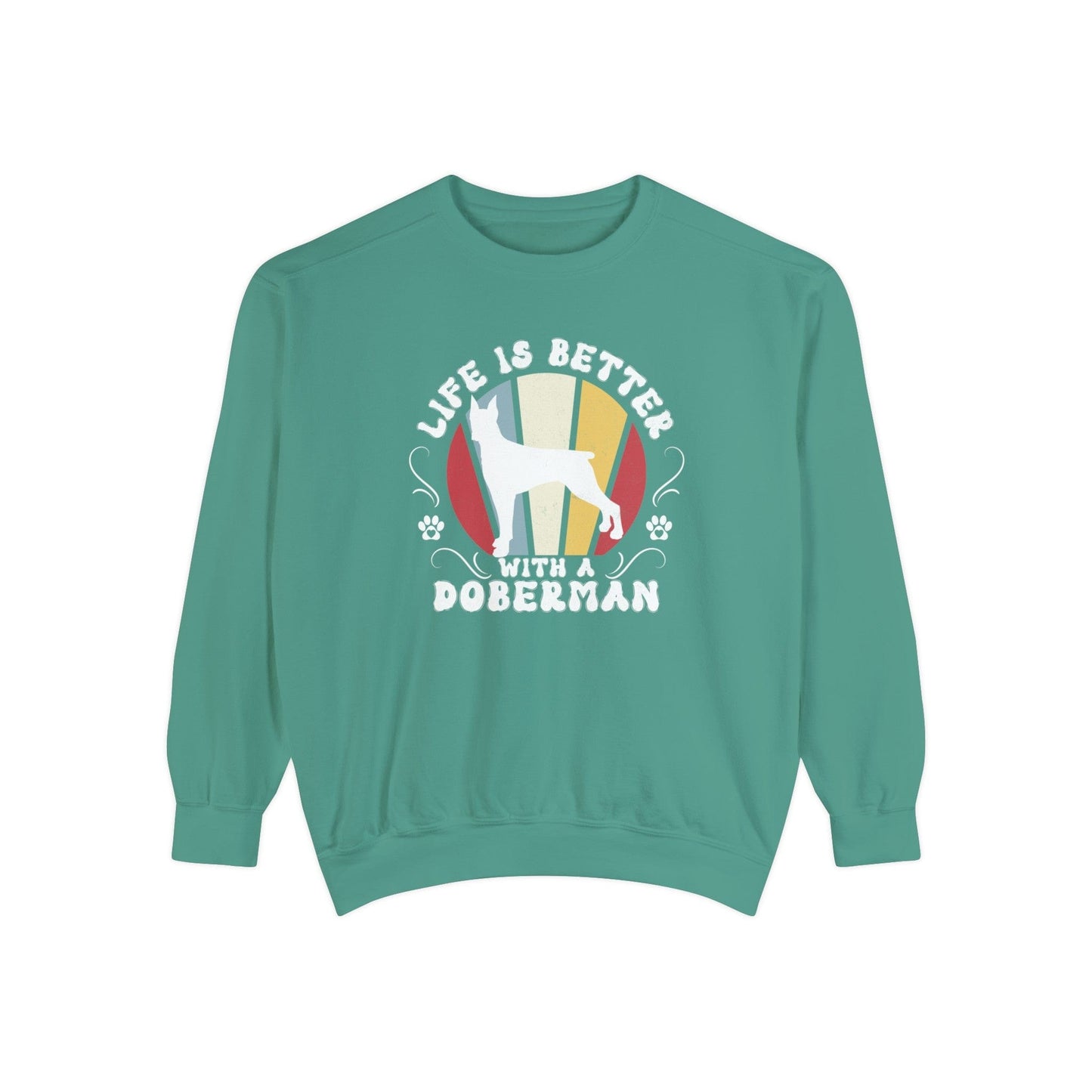 Life is Better With a Doberman - Premium Sweatshirt Sweatshirt Light Green / S
