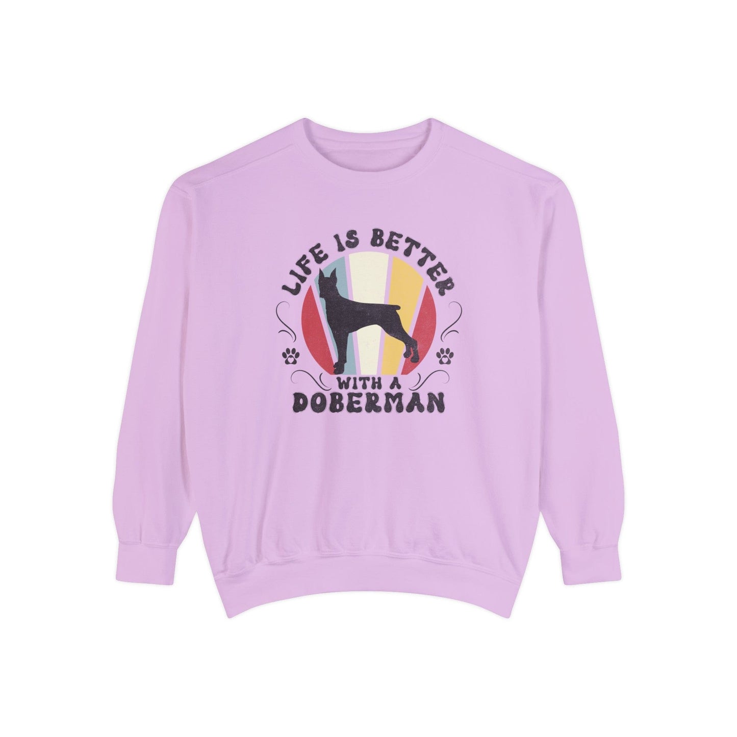 Life is Better With a Doberman - Premium Sweatshirt Sweatshirt Orchid / S