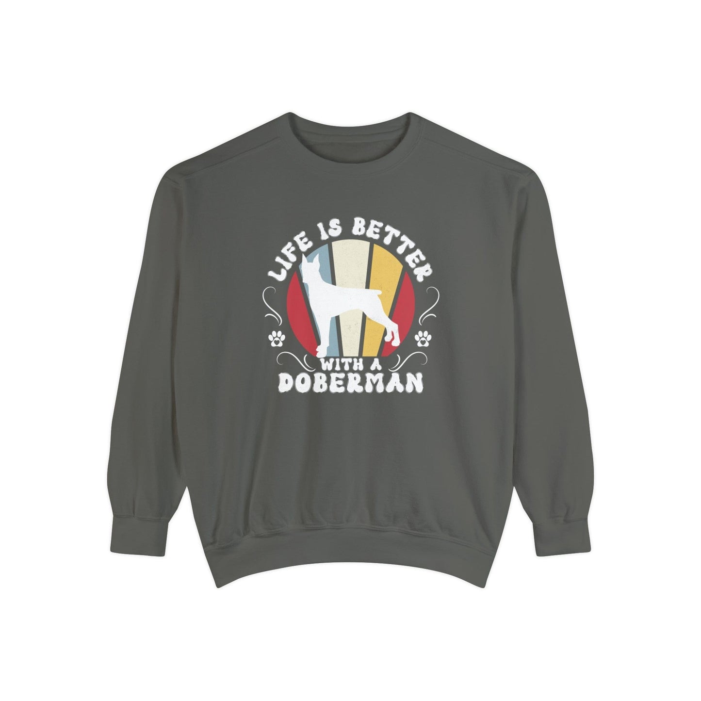 Life is Better With a Doberman - Premium Sweatshirt Sweatshirt Pepper / S