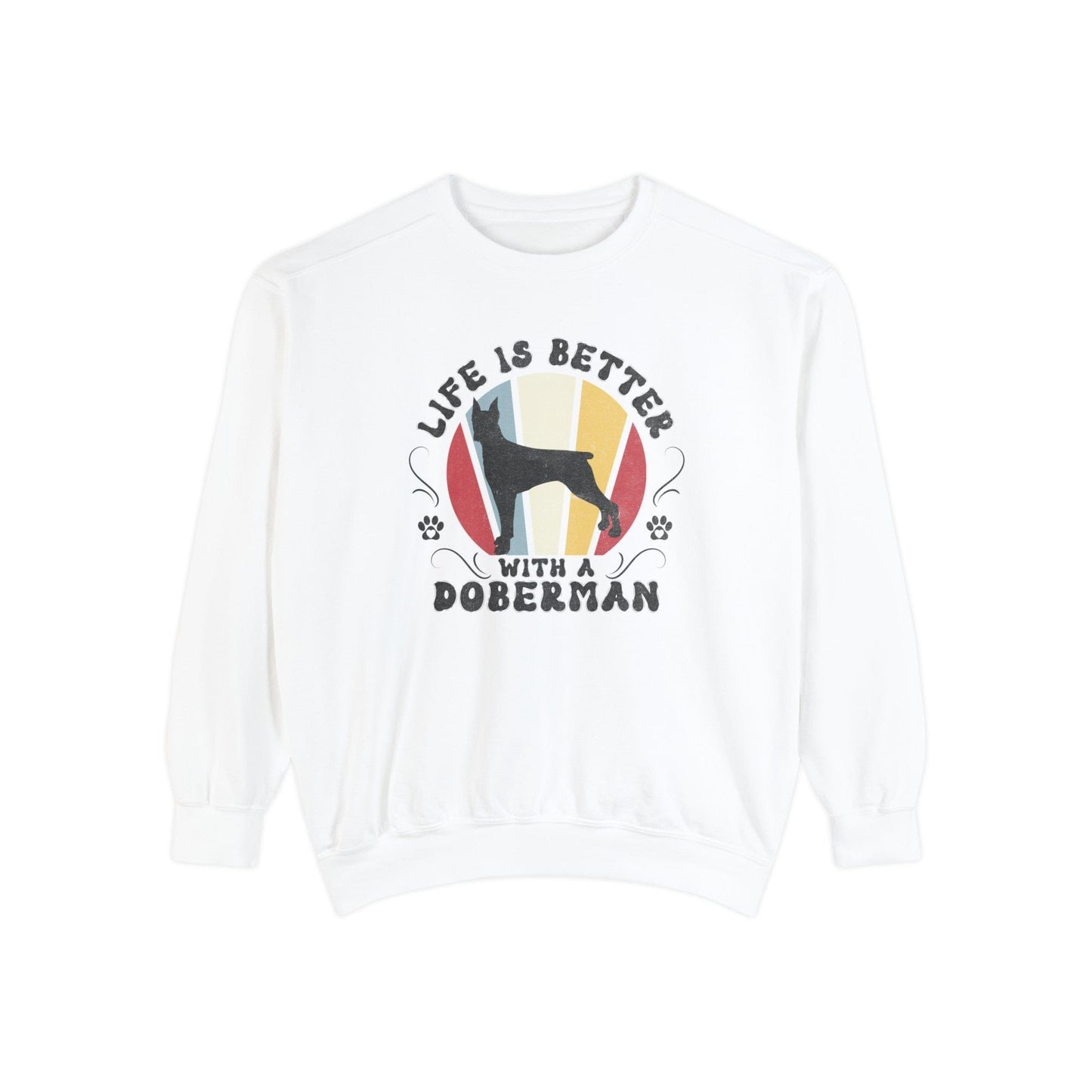Life is Better With a Doberman - Premium Sweatshirt Sweatshirt White / S
