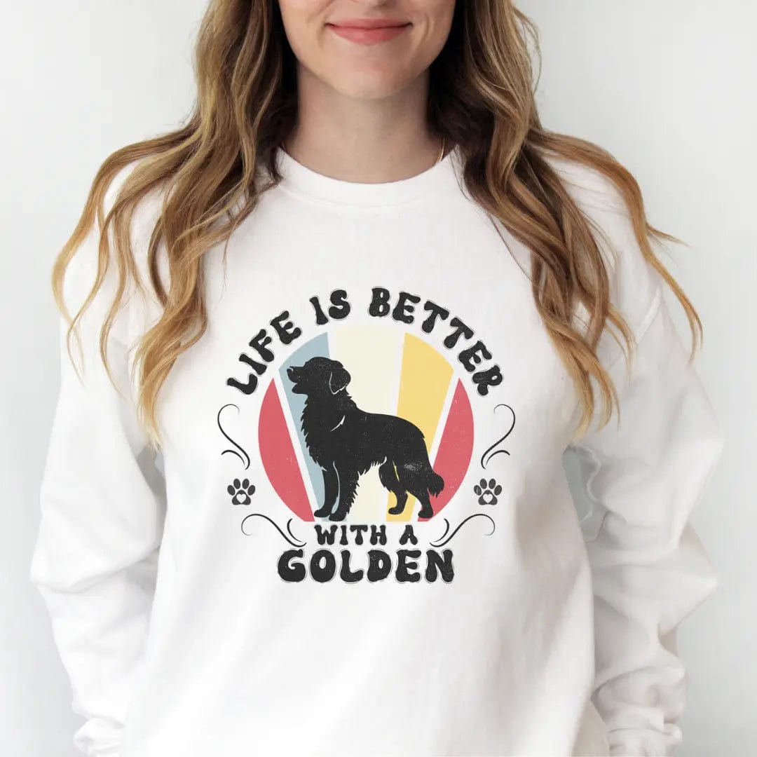 Life is Better With a Golden Retriever - Premium Sweatshirt Sweatshirt