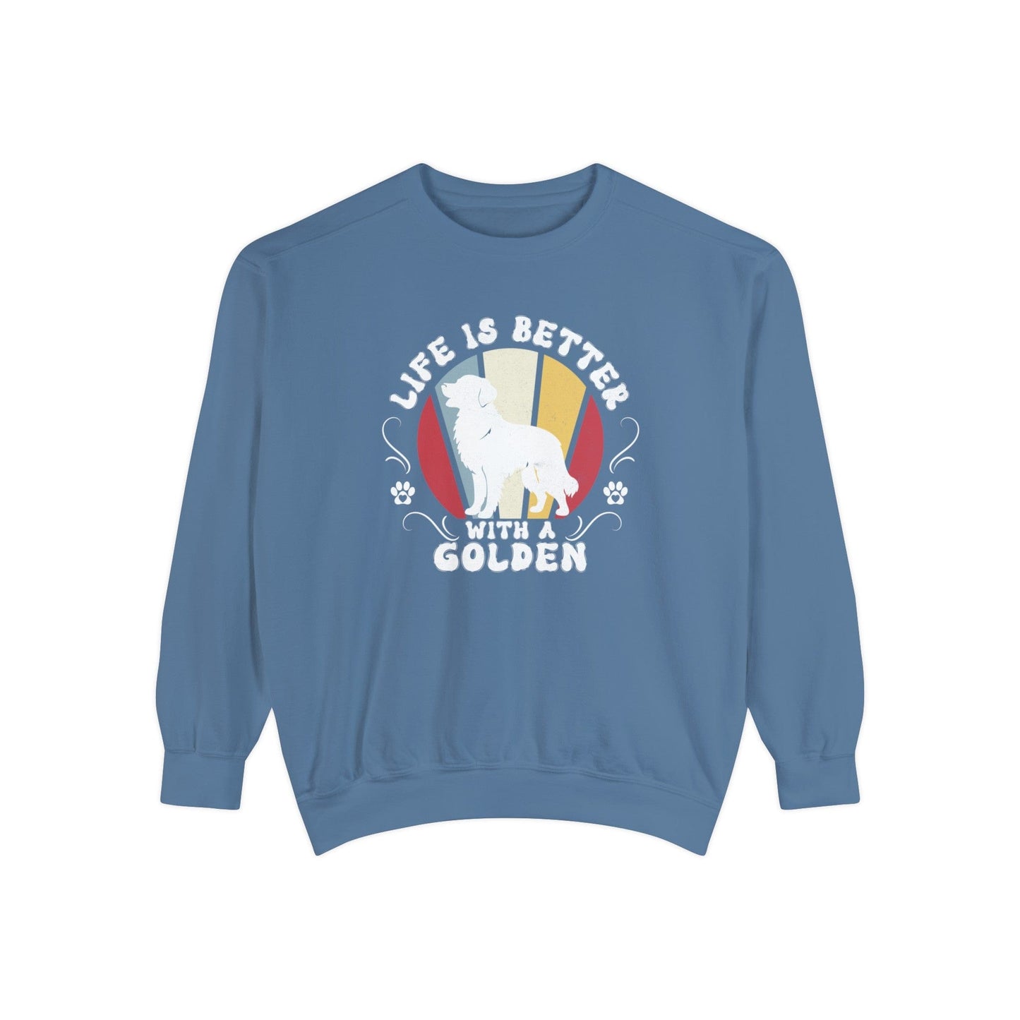 Life is Better With a Golden Retriever - Premium Sweatshirt Sweatshirt Blue Jean / S
