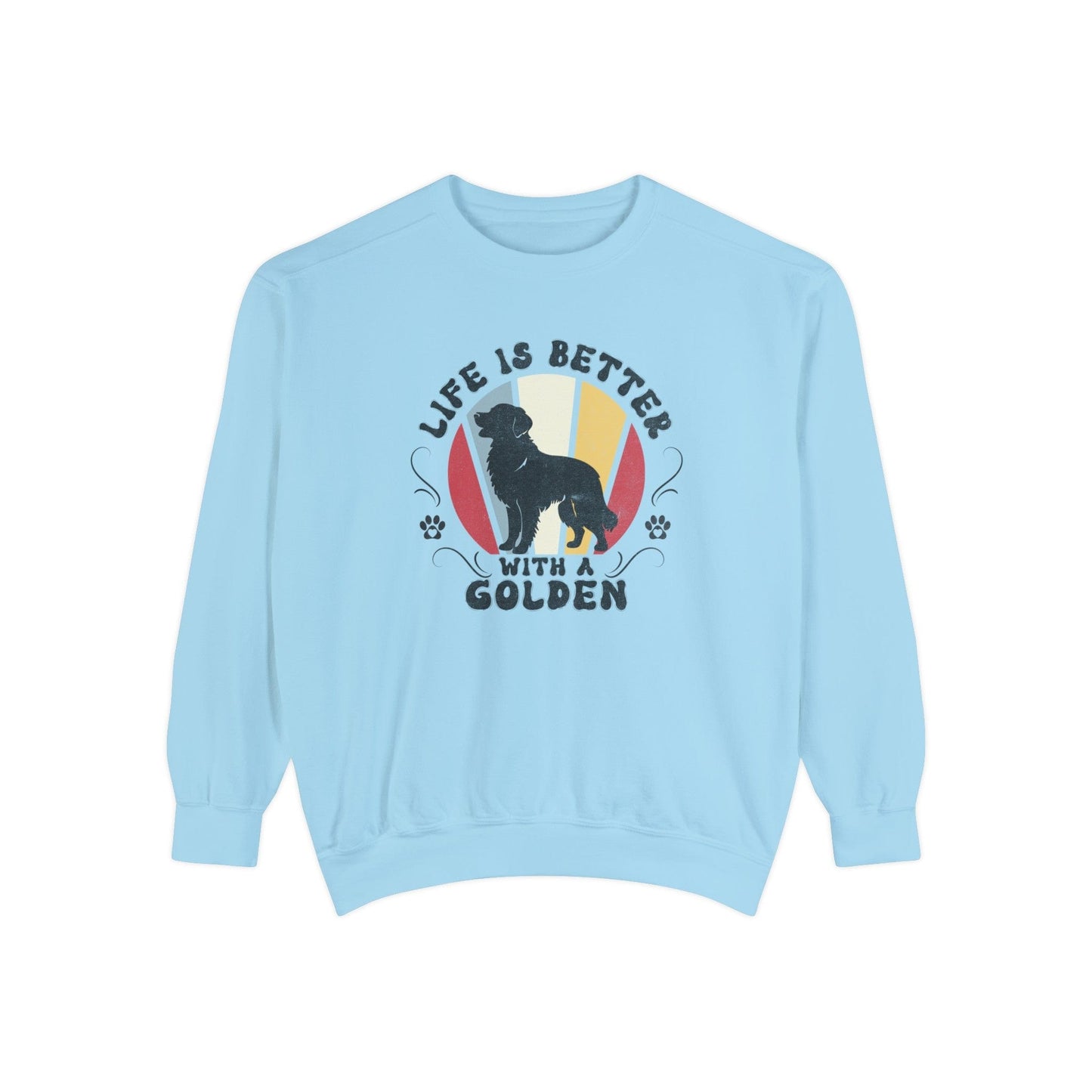 Life is Better With a Golden Retriever - Premium Sweatshirt Sweatshirt Chambray / S