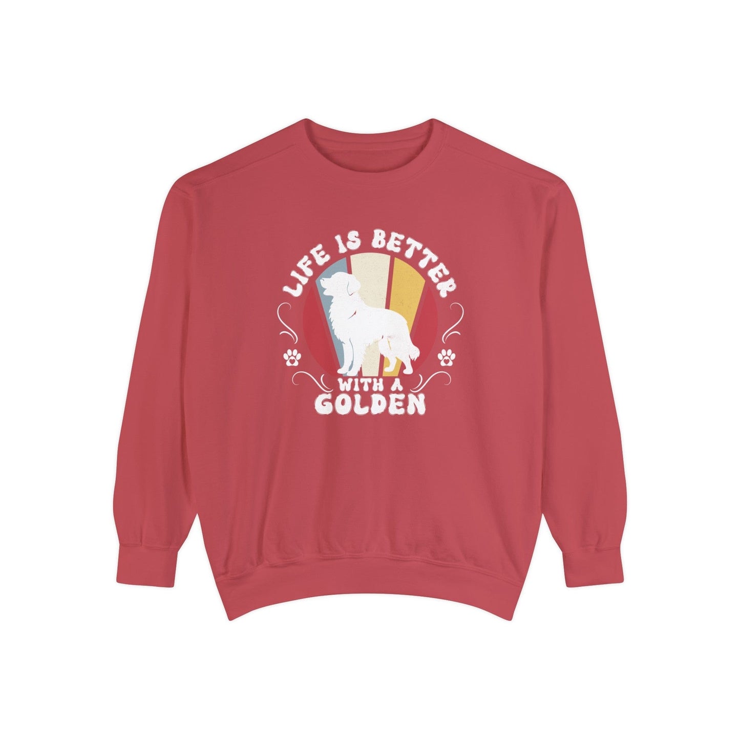 Life is Better With a Golden Retriever - Premium Sweatshirt Sweatshirt Crimson / S