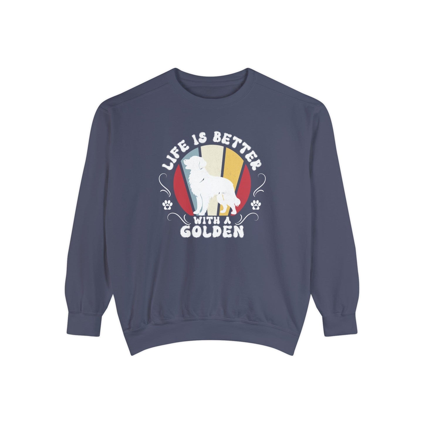 Life is Better With a Golden Retriever - Premium Sweatshirt Sweatshirt Denim / S