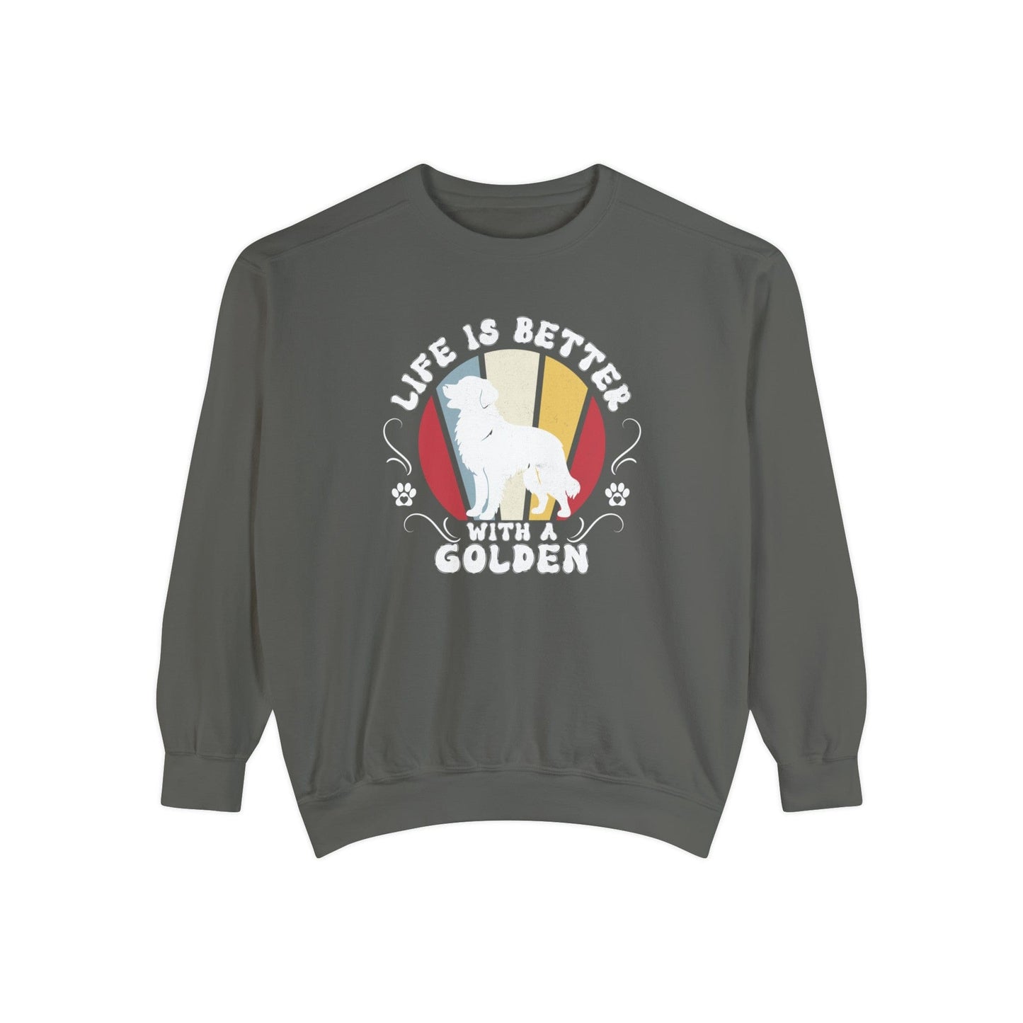 Life is Better With a Golden Retriever - Premium Sweatshirt Sweatshirt Pepper / S
