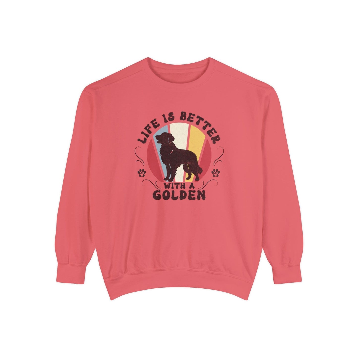 Life is Better With a Golden Retriever - Premium Sweatshirt Sweatshirt Watermelon / S