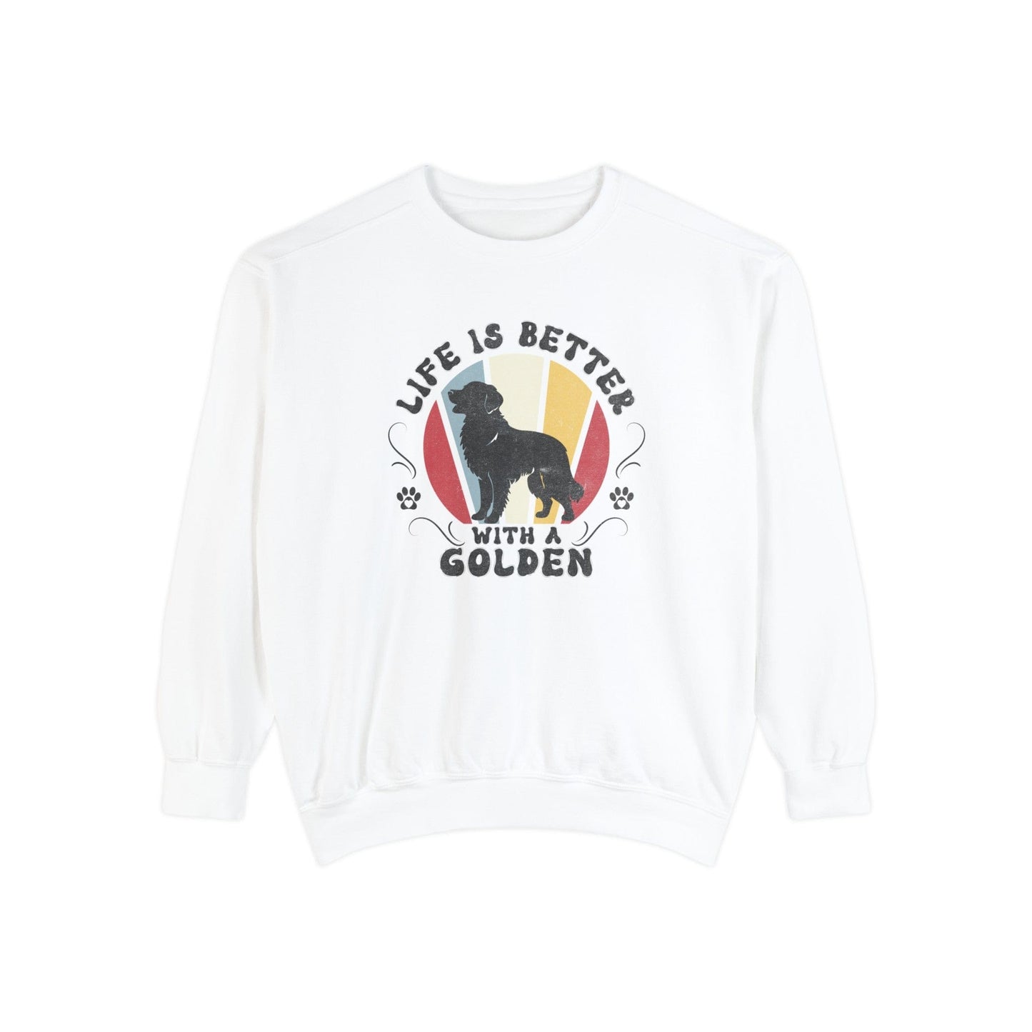 Life is Better With a Golden Retriever - Premium Sweatshirt Sweatshirt White / S