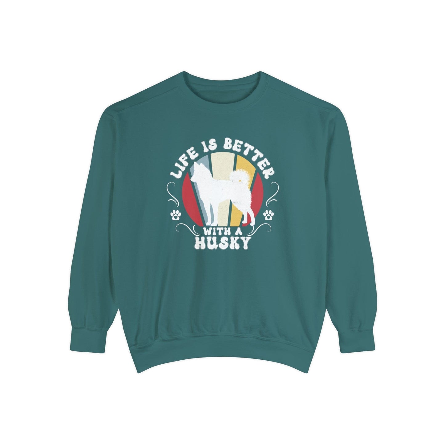 Life is Better With a Husky - Premium Sweatshirt Sweatshirt Blue Spruce / S
