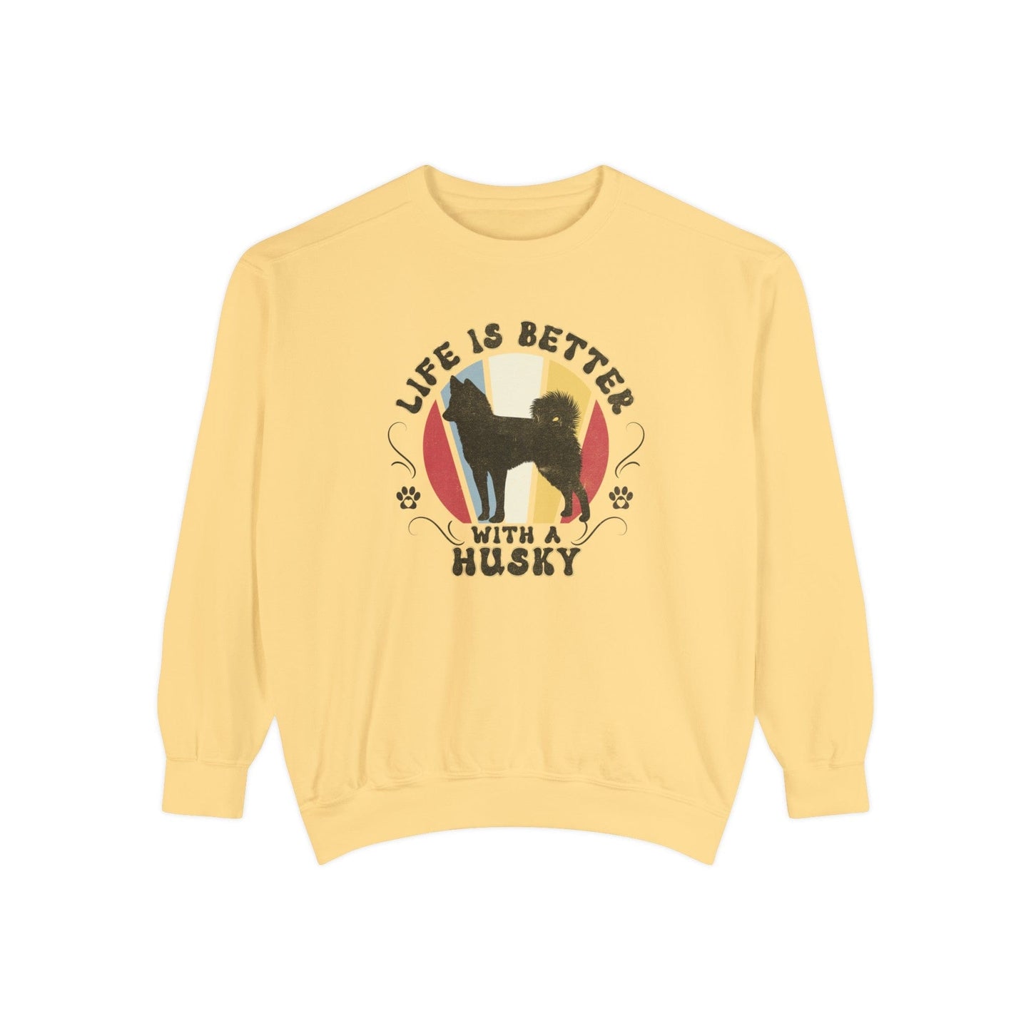 Life is Better With a Husky - Premium Sweatshirt Sweatshirt Butter / S