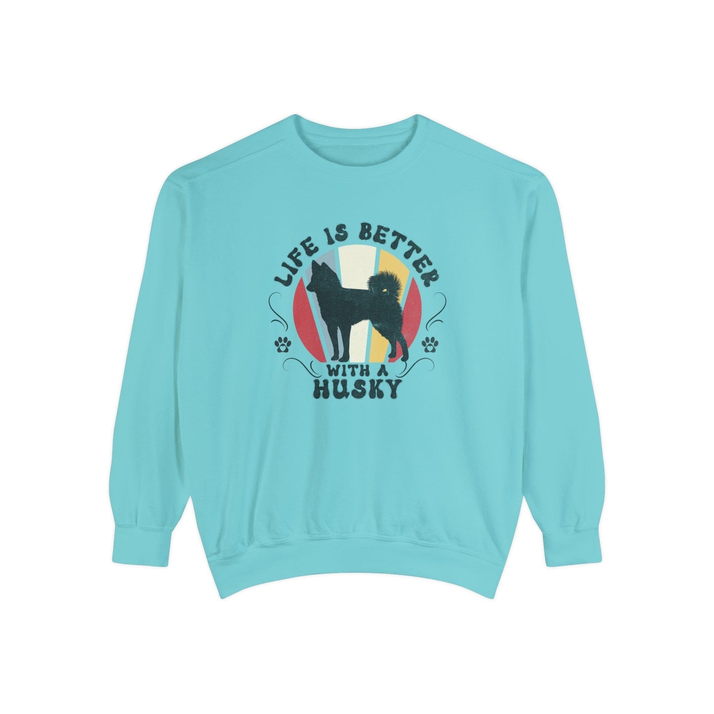 Life is Better With a Husky - Premium Sweatshirt Sweatshirt Chalky Mint / S