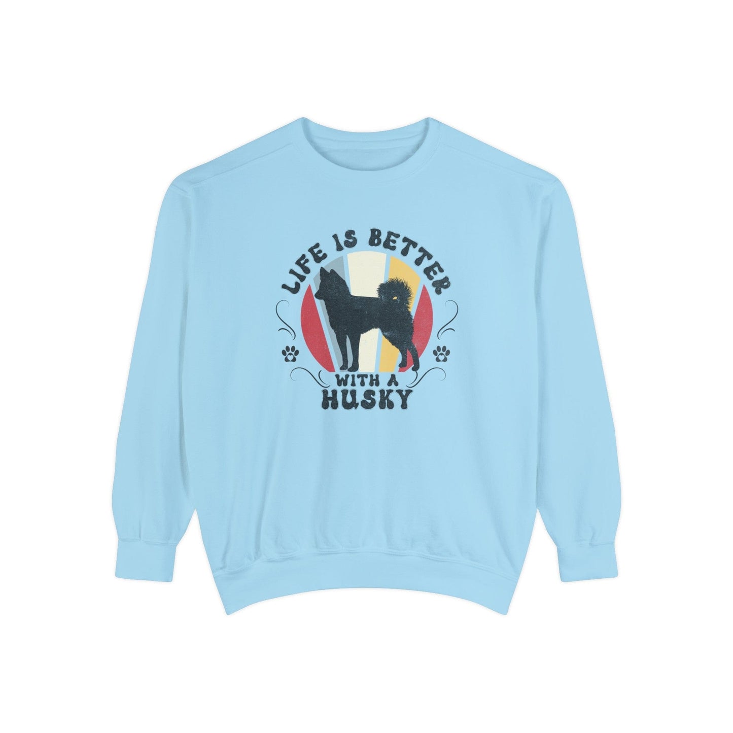 Life is Better With a Husky - Premium Sweatshirt Sweatshirt Chambray / S