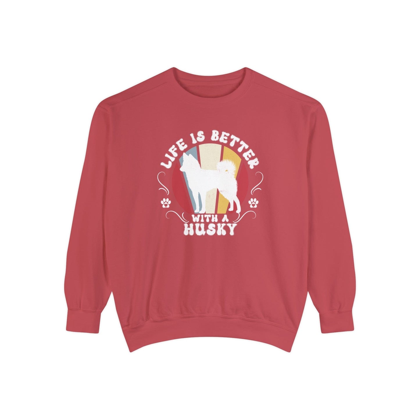 Life is Better With a Husky - Premium Sweatshirt Sweatshirt Crimson / S