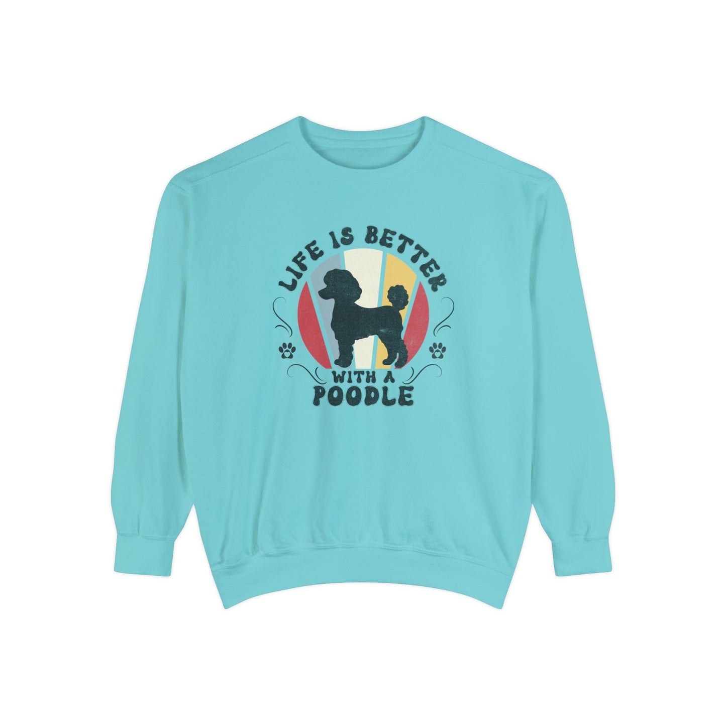 Life is Better With a Poodle - Premium Sweatshirt Sweatshirt Chalky Mint / S