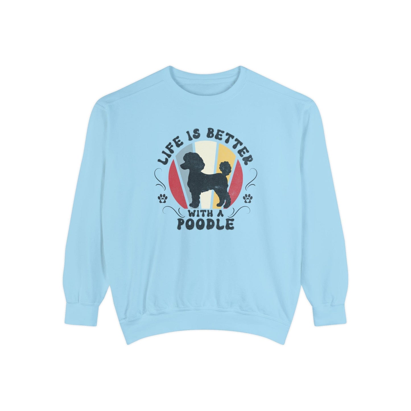 Life is Better With a Poodle - Premium Sweatshirt Sweatshirt Chambray / S