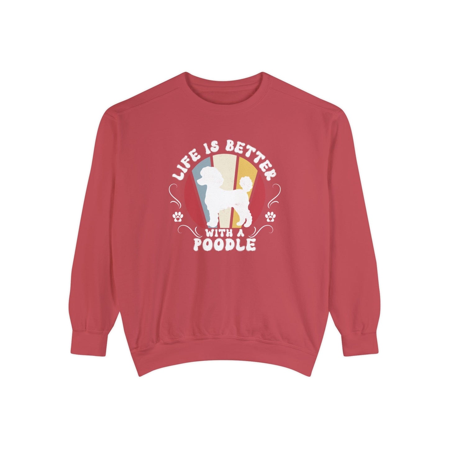 Life is Better With a Poodle - Premium Sweatshirt Sweatshirt Crimson / S