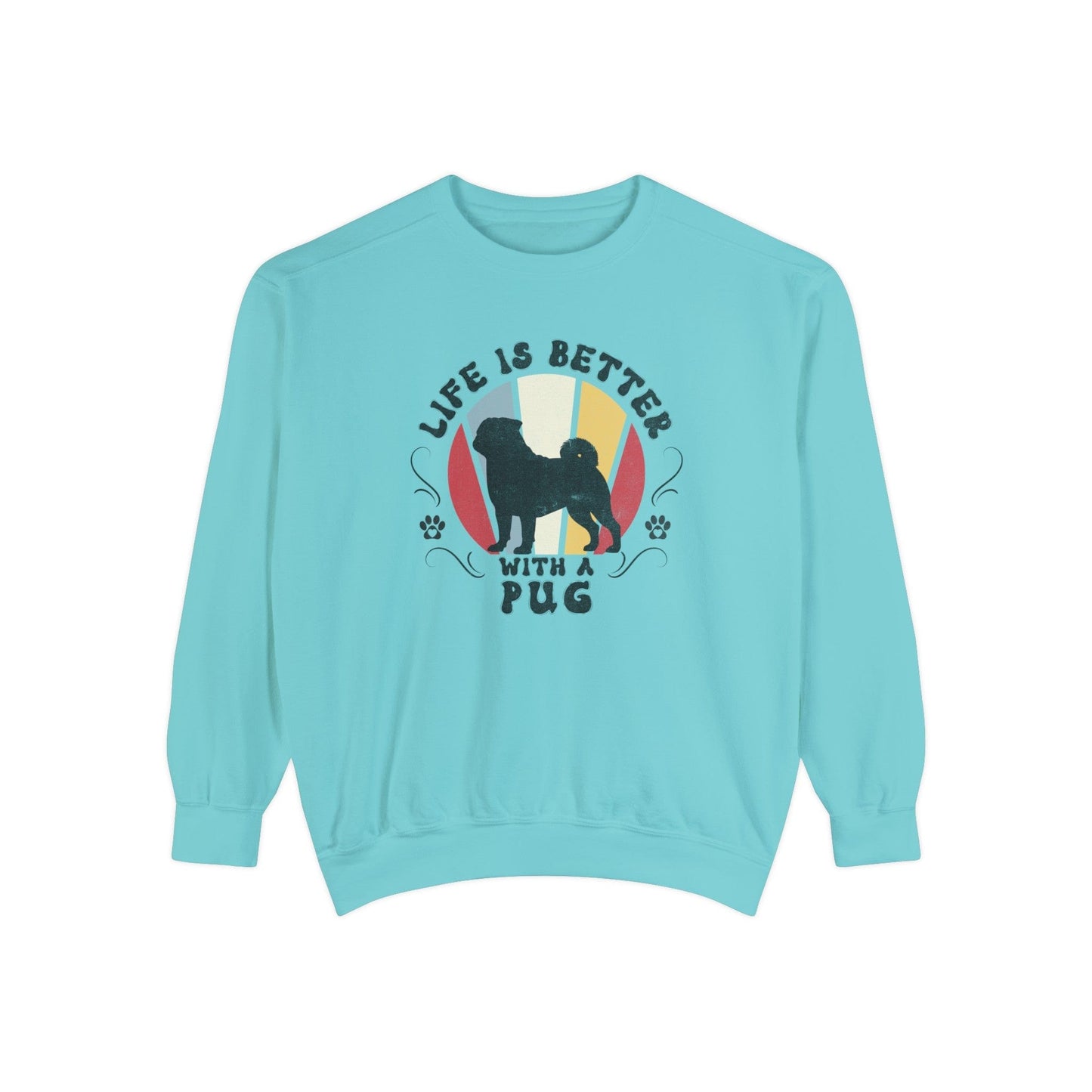 Life is Better With a Pug - Premium Sweatshirt Sweatshirt Chalky Mint / S