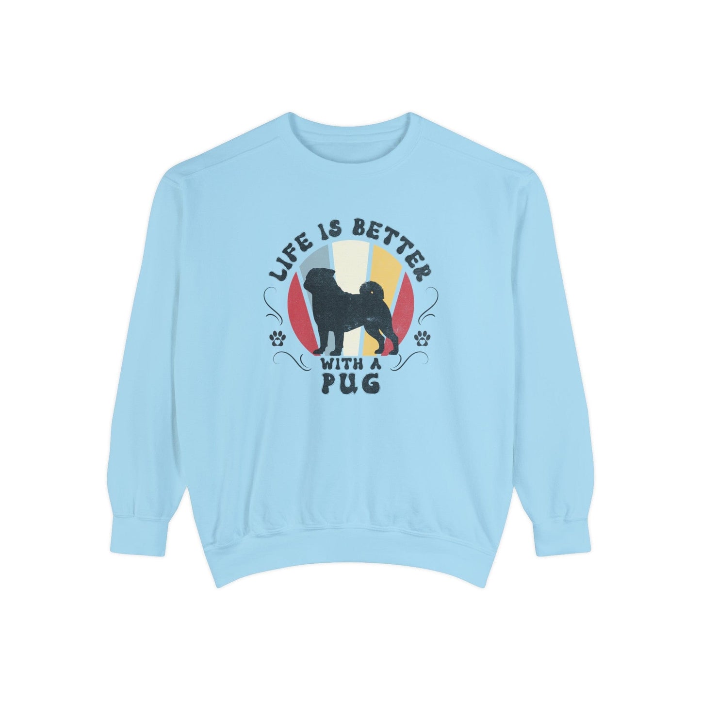 Life is Better With a Pug - Premium Sweatshirt Sweatshirt Chambray / S