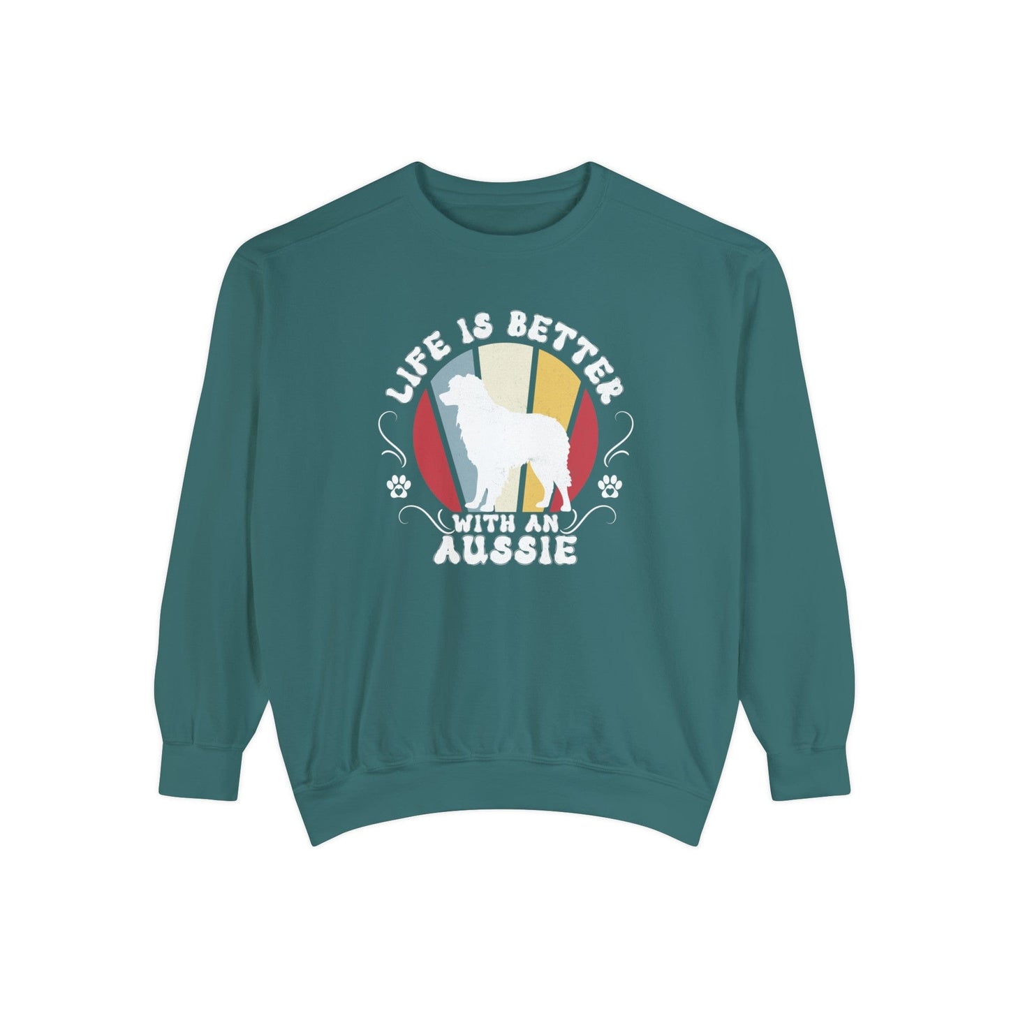 Life is Better With an Aussie - Premium Sweatshirt Sweatshirt Blue Spruce / S