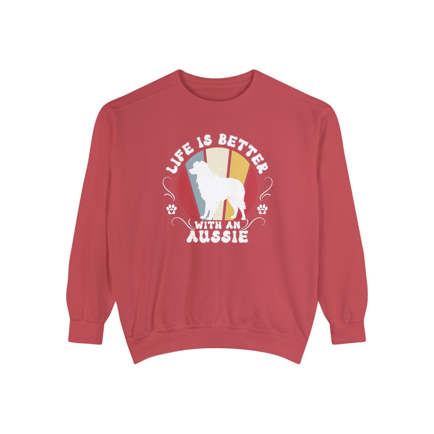 Life is Better With an Aussie - Premium Sweatshirt Sweatshirt Crimson / S