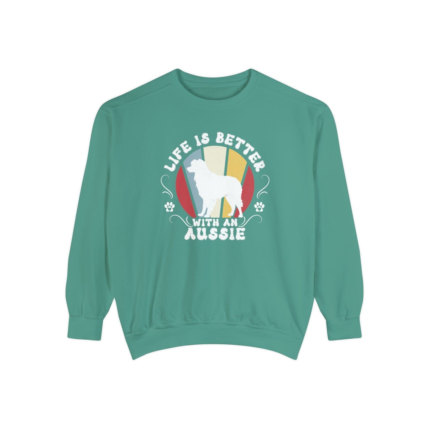 Life is Better With an Aussie - Premium Sweatshirt Sweatshirt Light Green / S