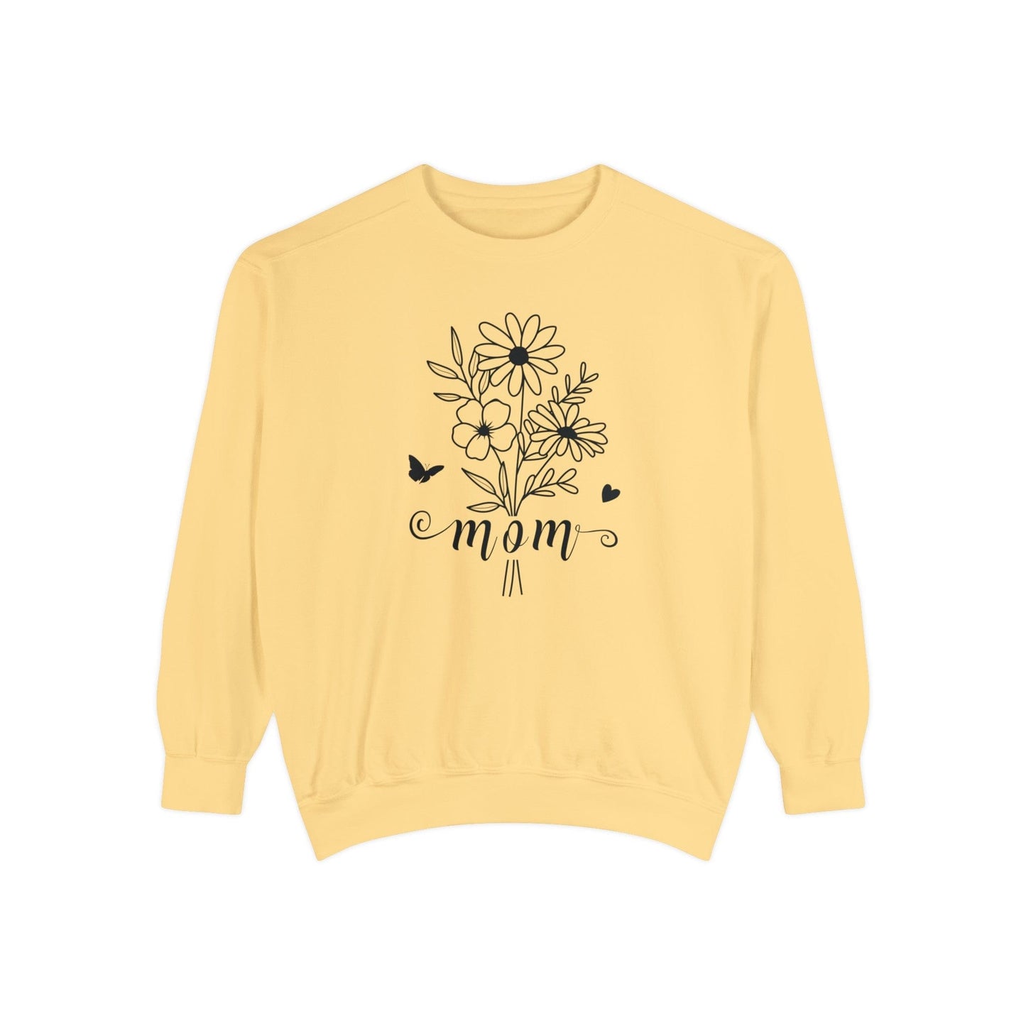 Minimalist Mom Floral Outline - Premium Sweatshirt Sweatshirt Butter / S