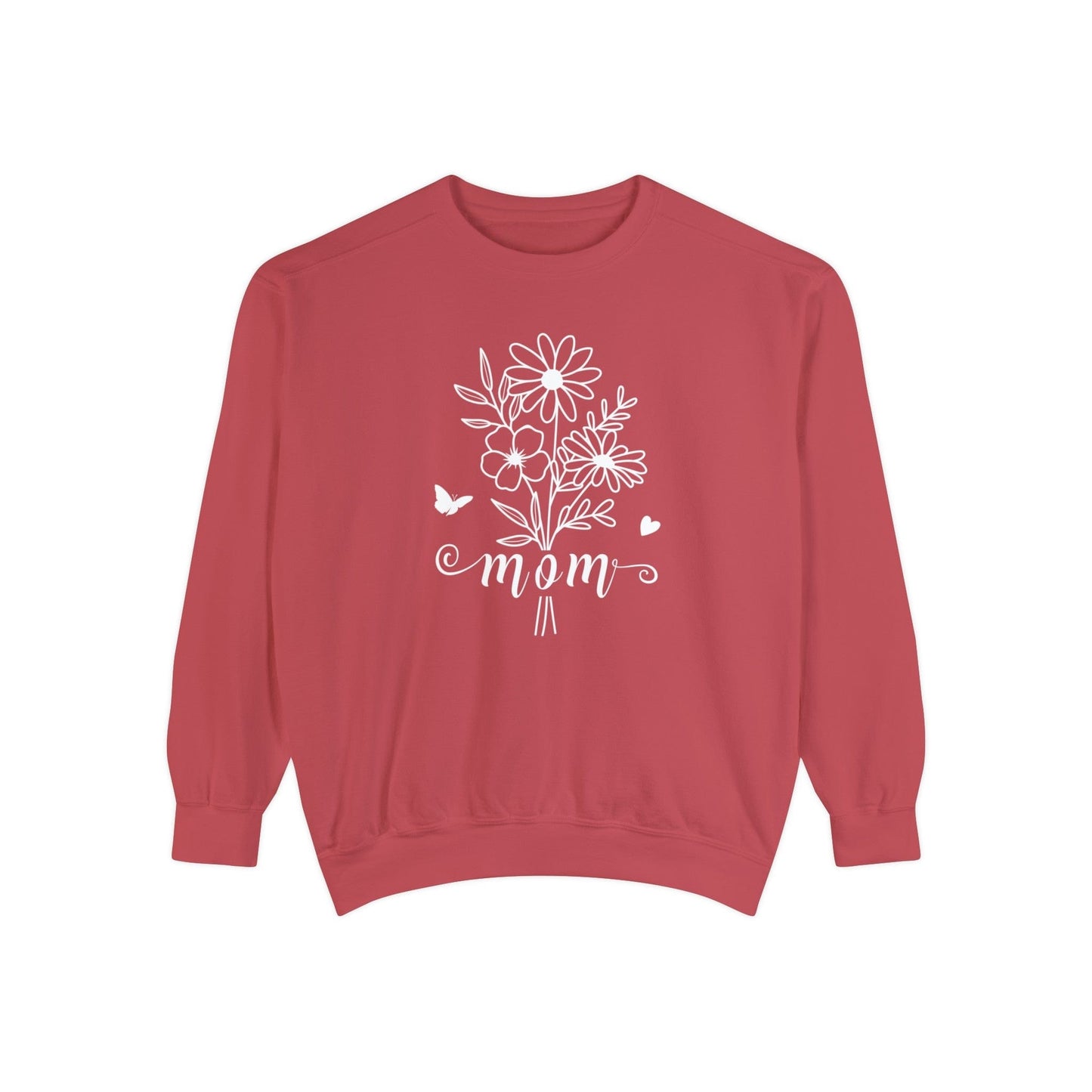 Minimalist Mom Floral Outline - Premium Sweatshirt Sweatshirt Crimson / S