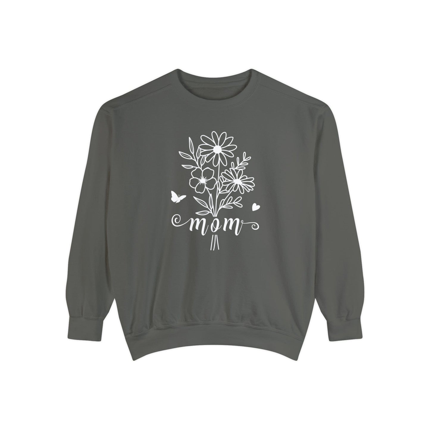 Minimalist Mom Floral Outline - Premium Sweatshirt Sweatshirt Pepper / S