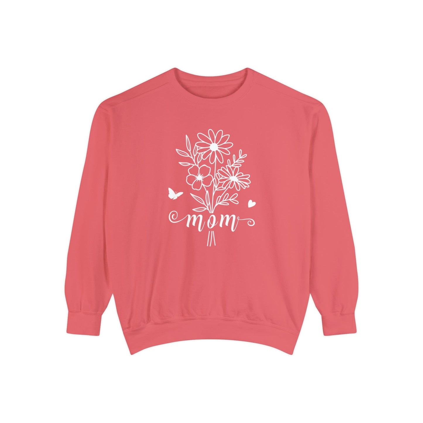 Minimalist Mom Floral Outline - Premium Sweatshirt Sweatshirt Watermelon / S