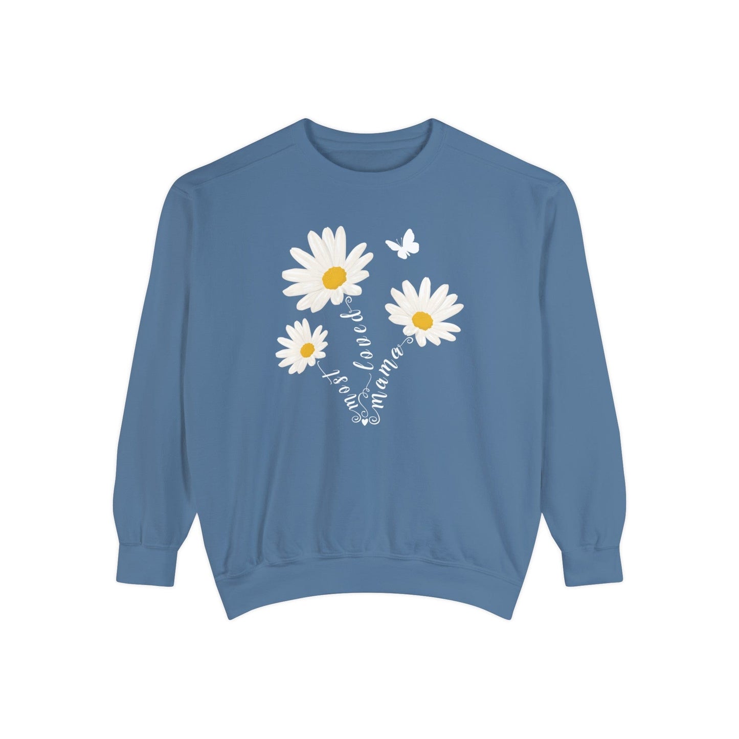 Most Loved Mama Daisy - Premium Sweatshirt Sweatshirt Blue Jean / S